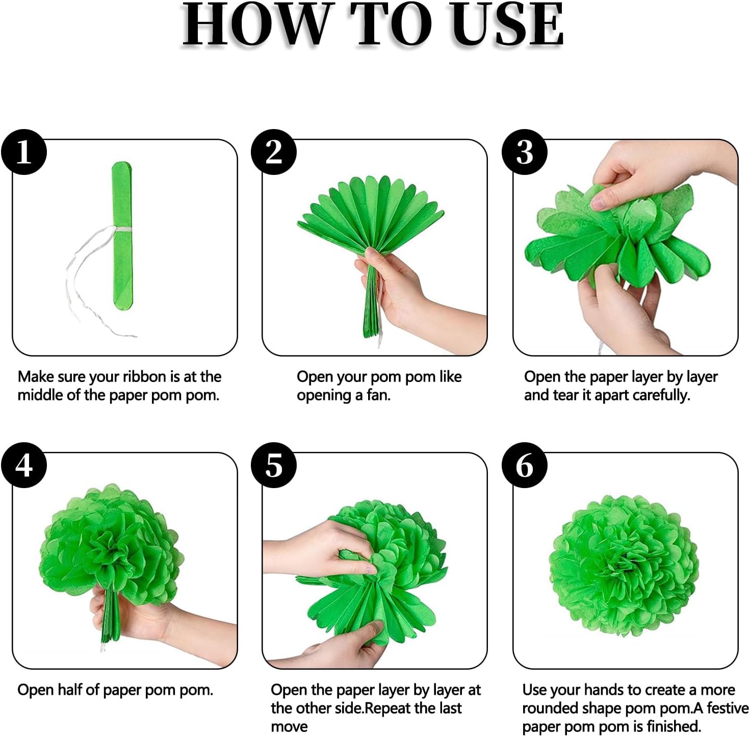 Zankubom 20 PCS Tissue Paper Pom Poms Decorations