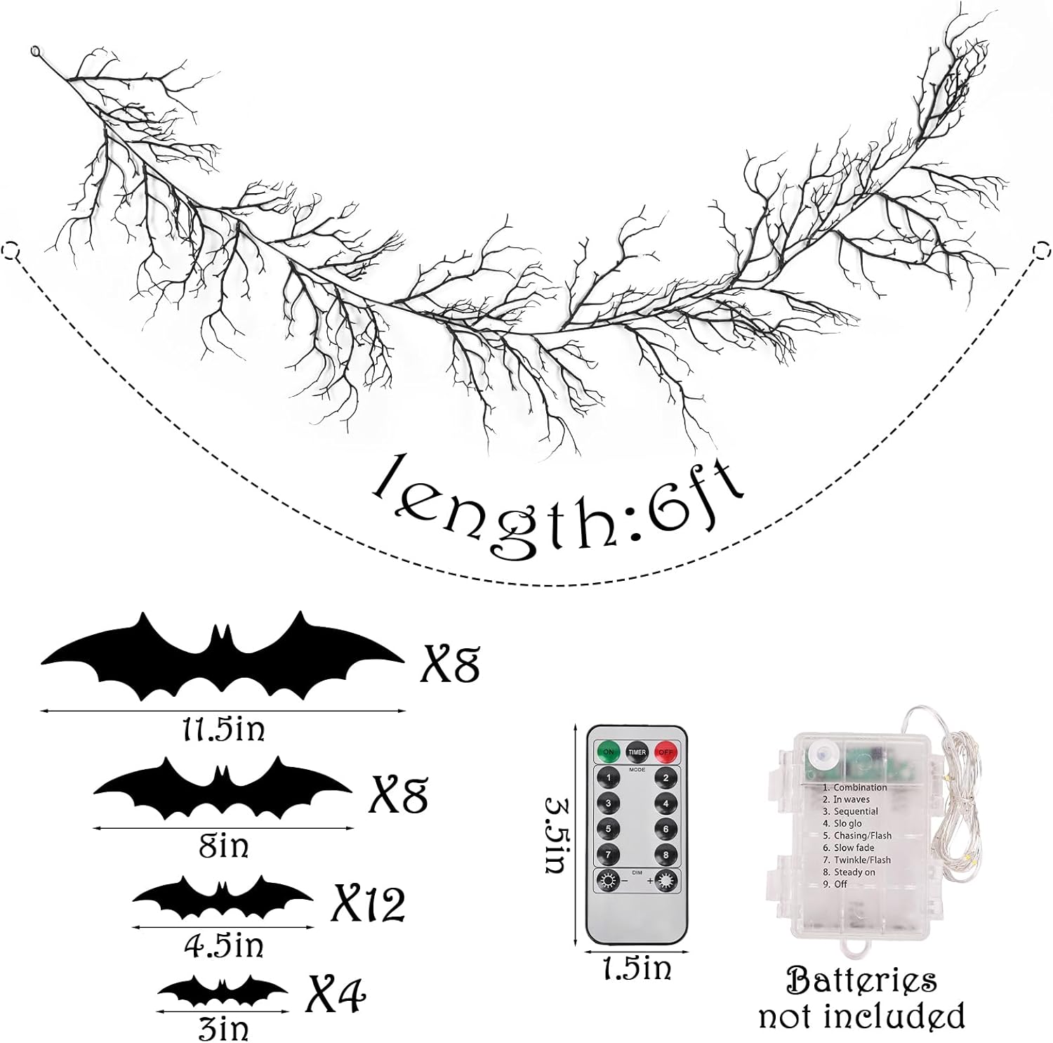 Gothic Halloween Banner with LED Lights