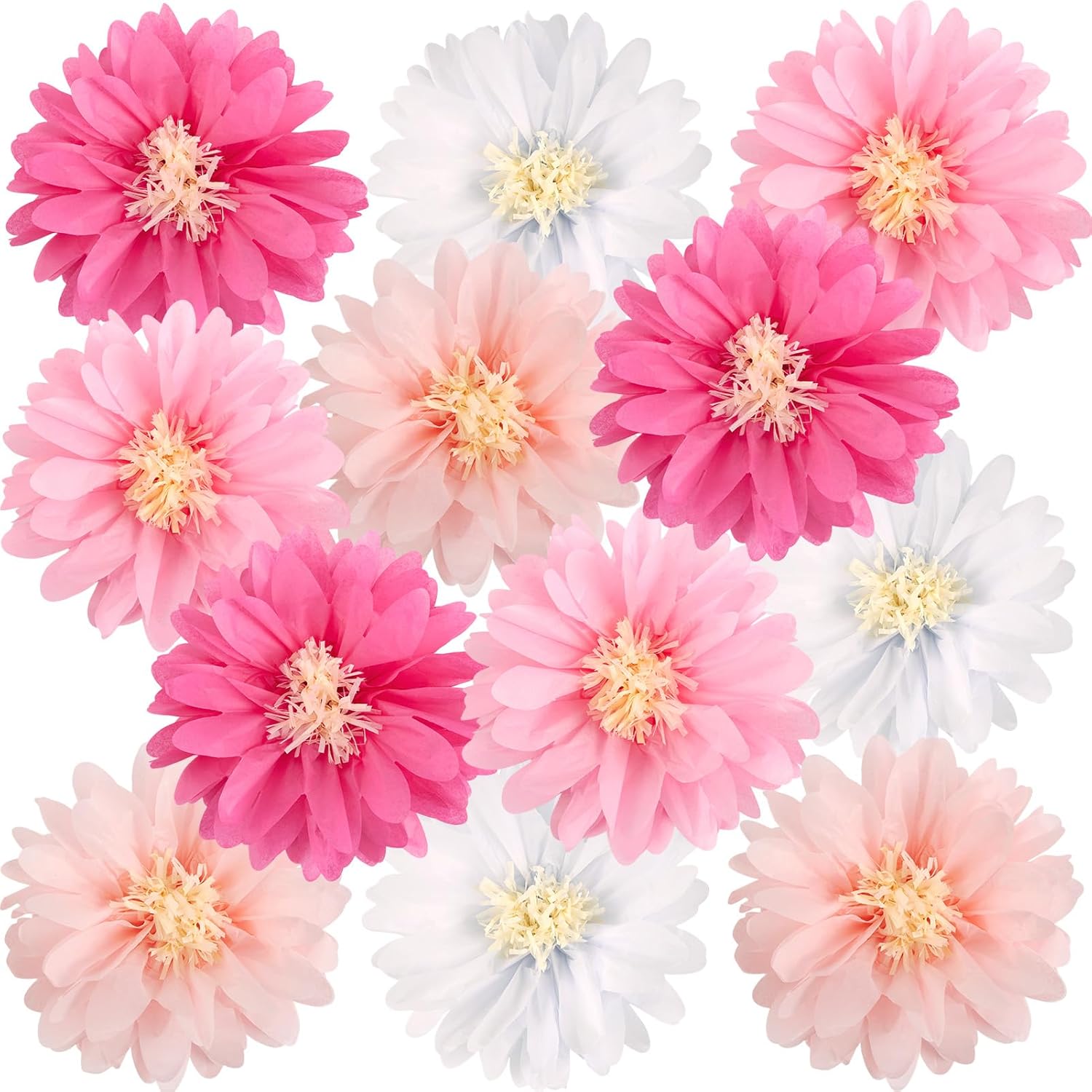 Easy Joy Daisy Tissue Paper Pom Poms Set