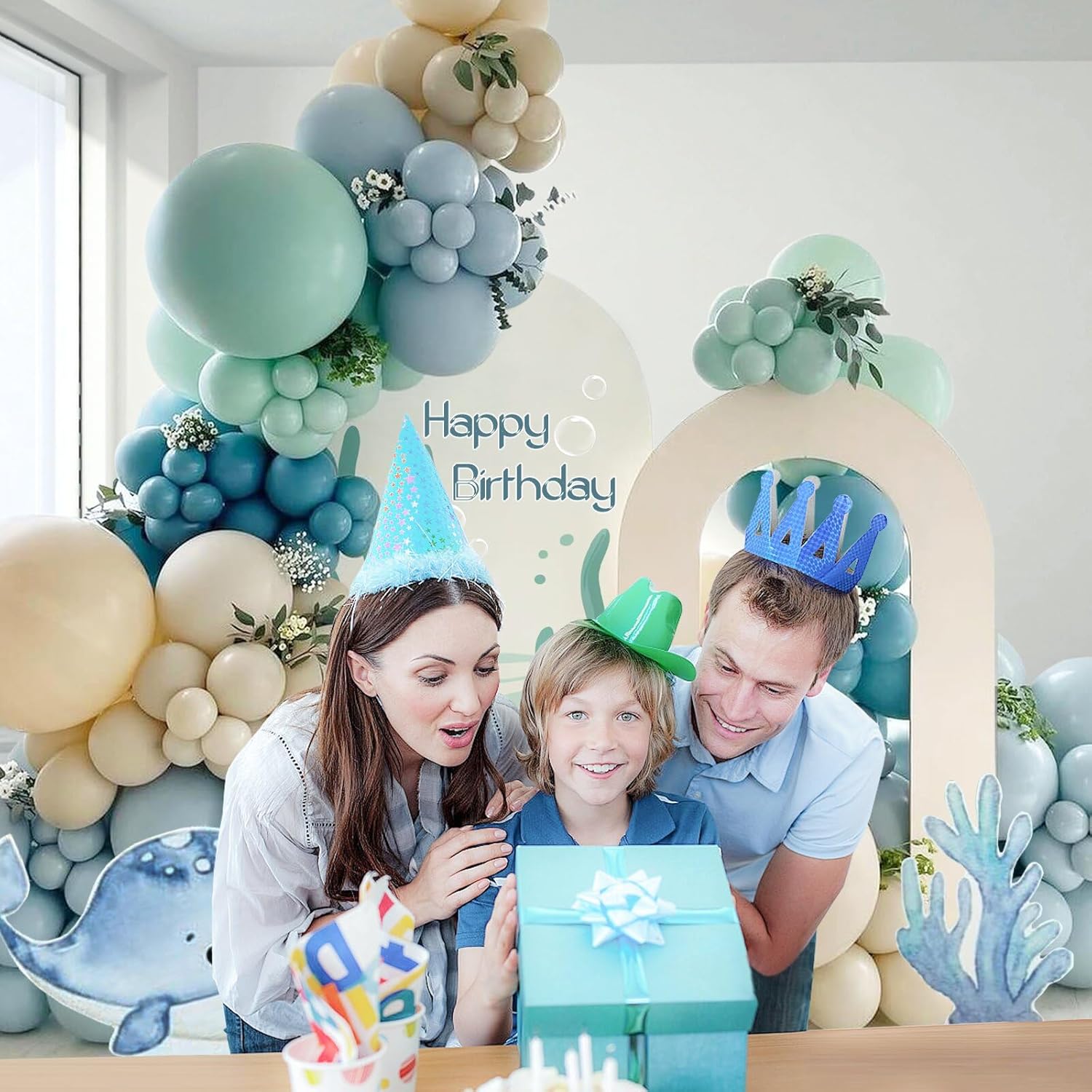147pcs Ocean Themed Balloons Garland Arch Kit