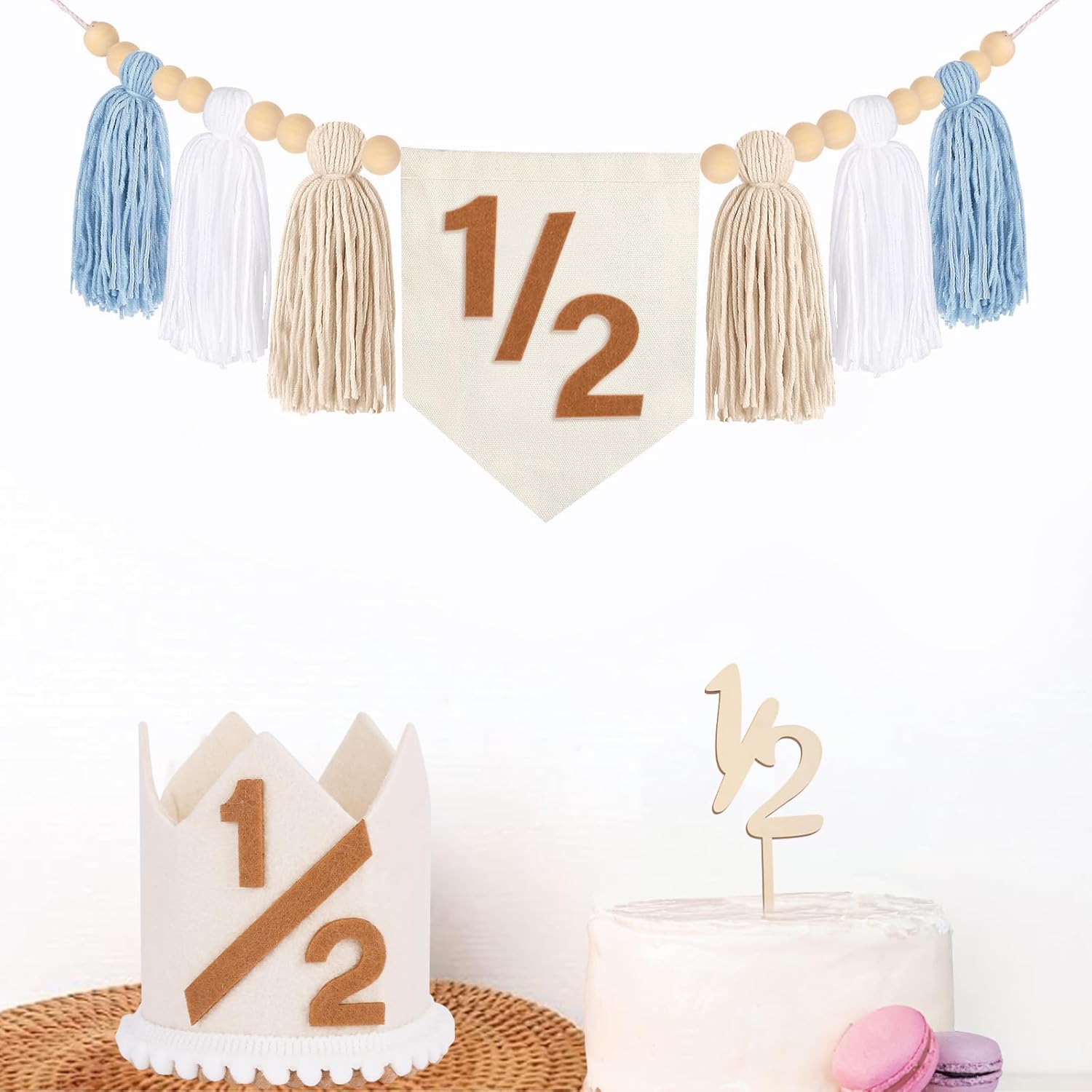 Baby Boy Half Birthday Decoration Set Blue