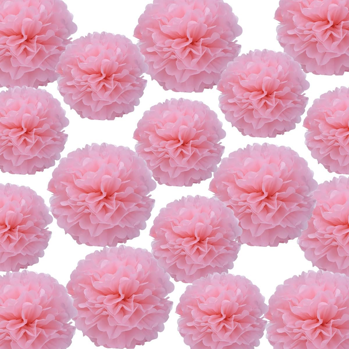 YLYs Love Tissue Pom Poms 20PCS Pink Decorative Hanging Flowers