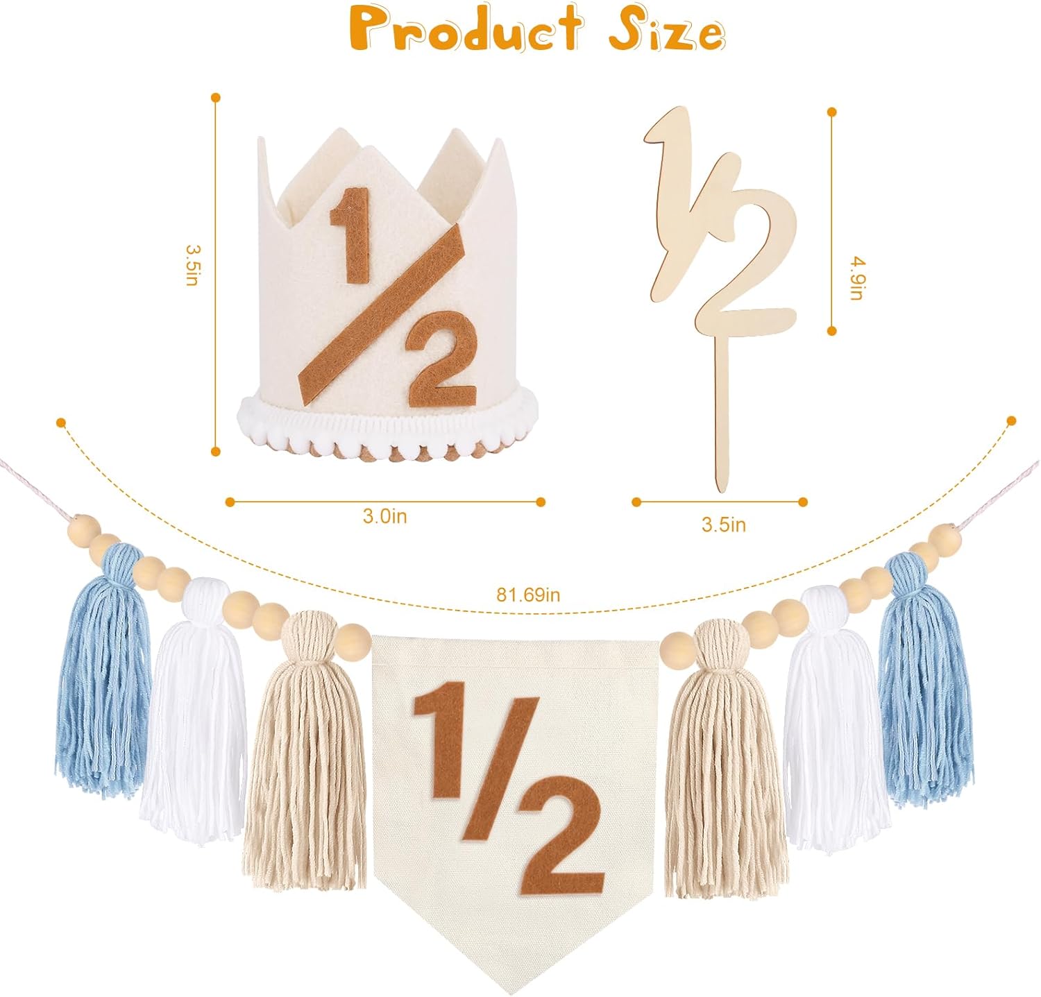 Baby Boy Half Birthday Decoration Set Blue