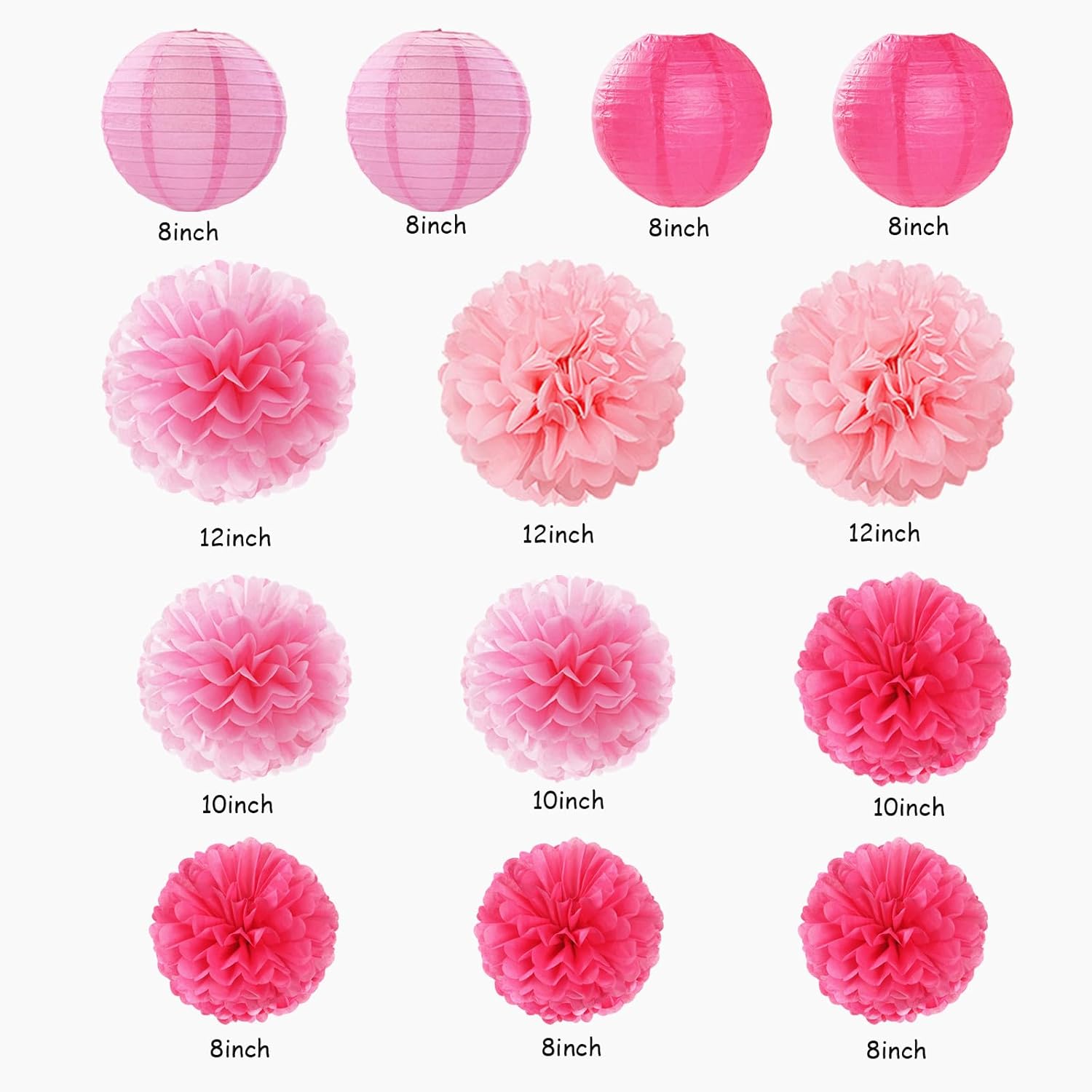 Rose Hot-Pink Party Decorations 20pcs Kit