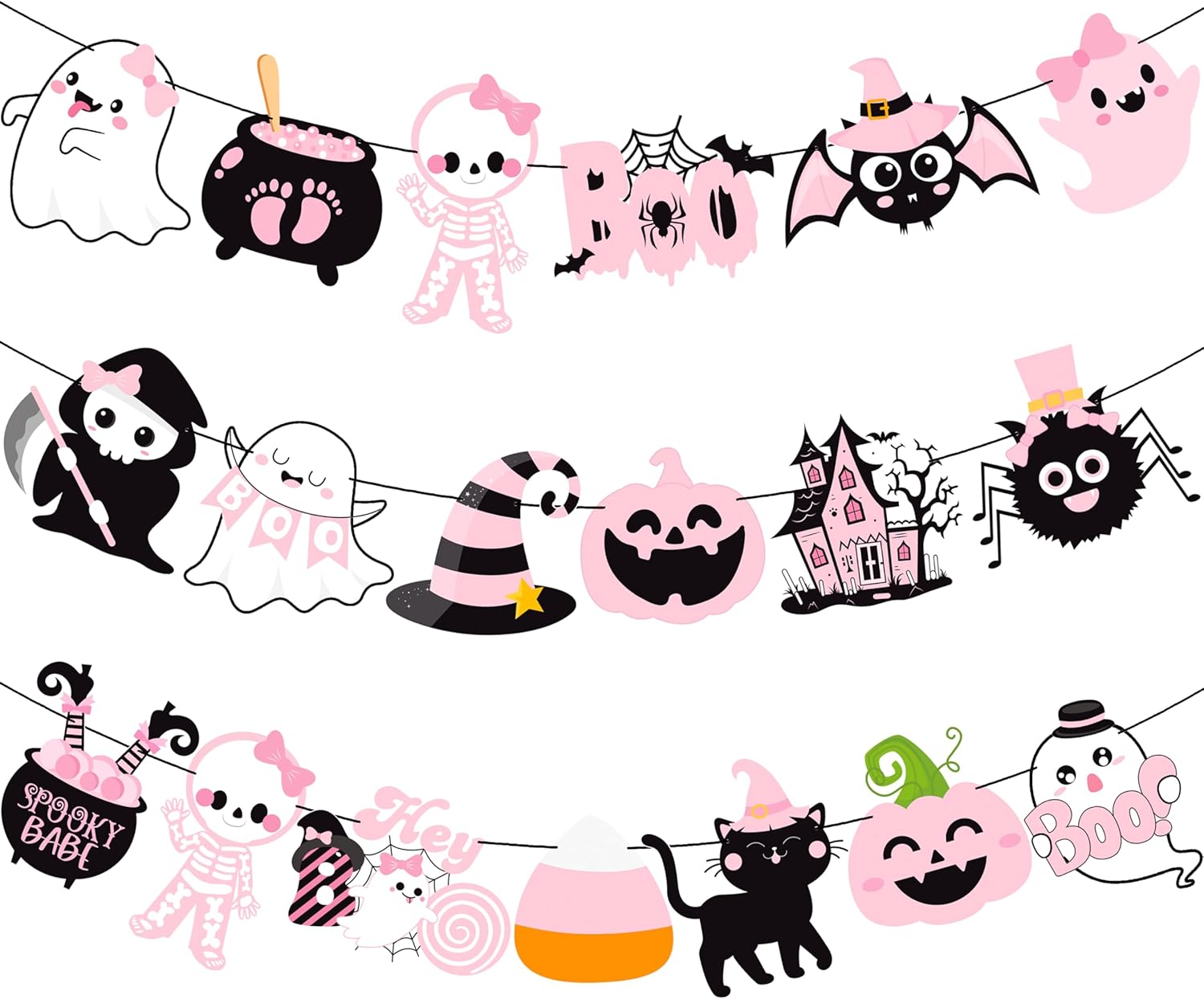 2Pcs Halloween Party Banners for Girls