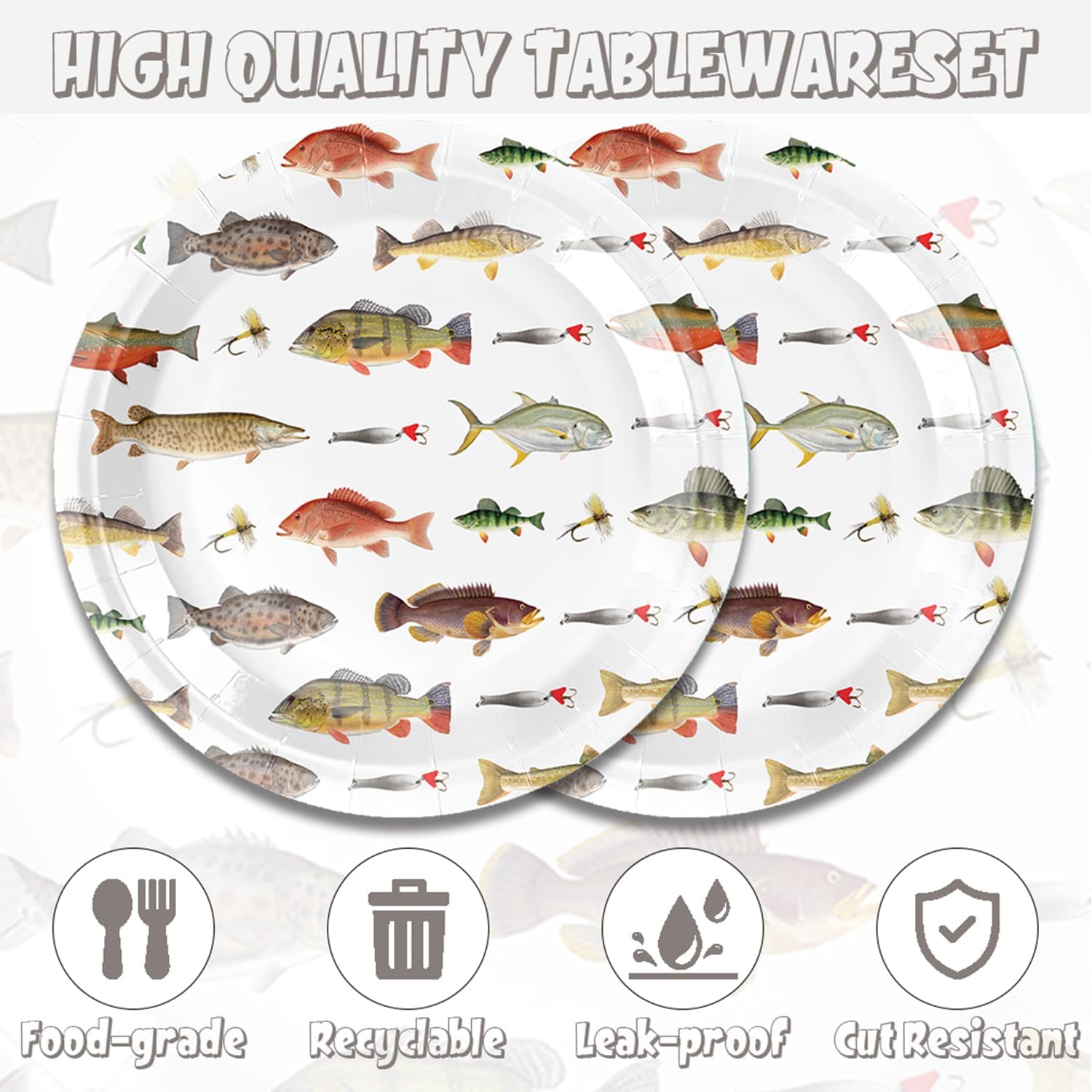 48Pcs GO Fishing Birthday Party Decorations