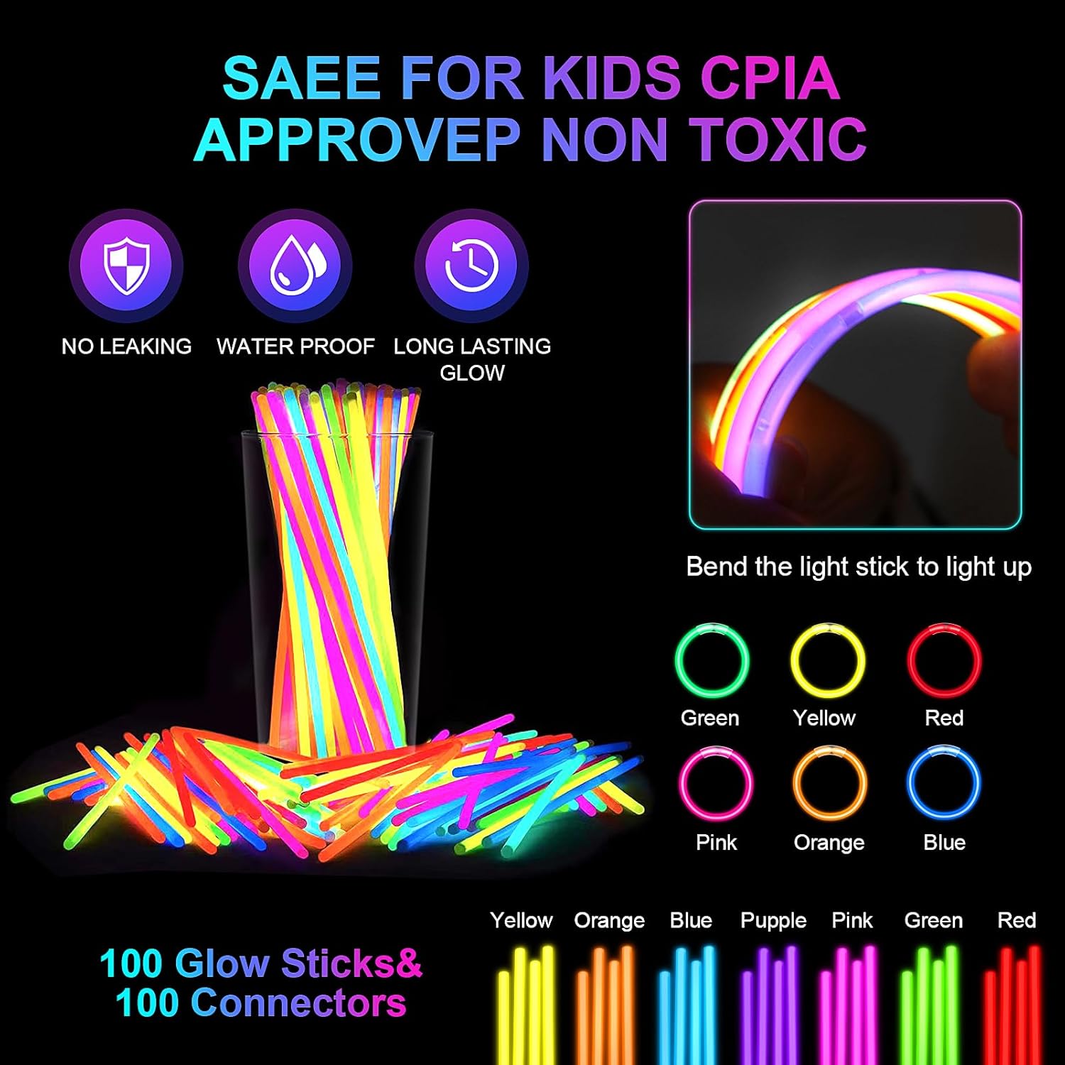 236 PCS Glow in the Dark Party Essentials for Kids and Adults