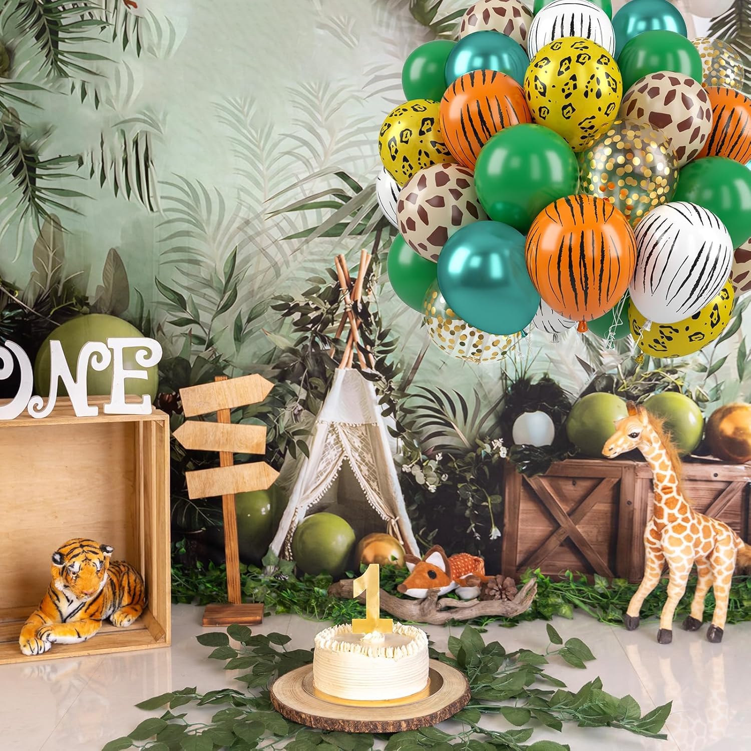 Paready 50 Pack Animal Print Balloons for Party Decorations