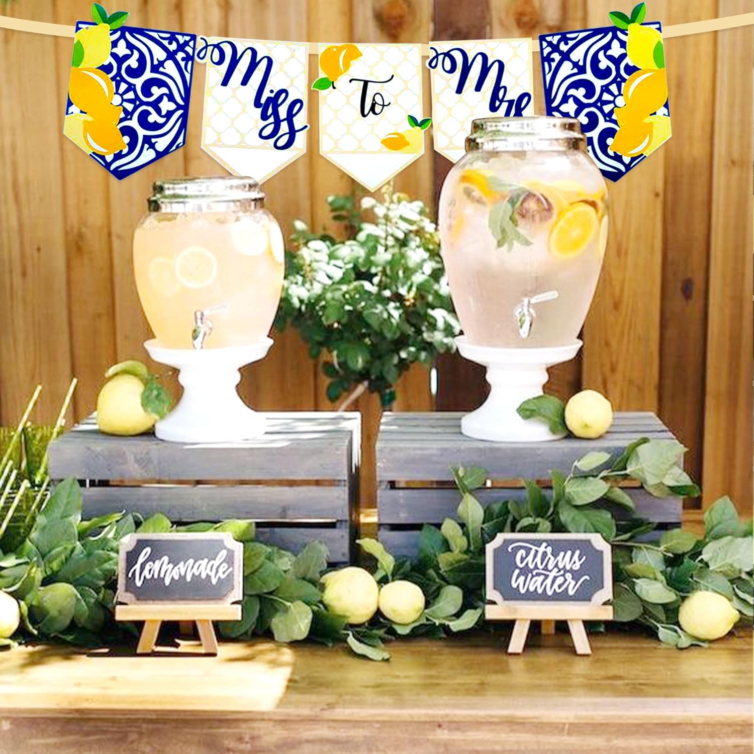 Lemon Themed Miss to Mrs Sign Banner