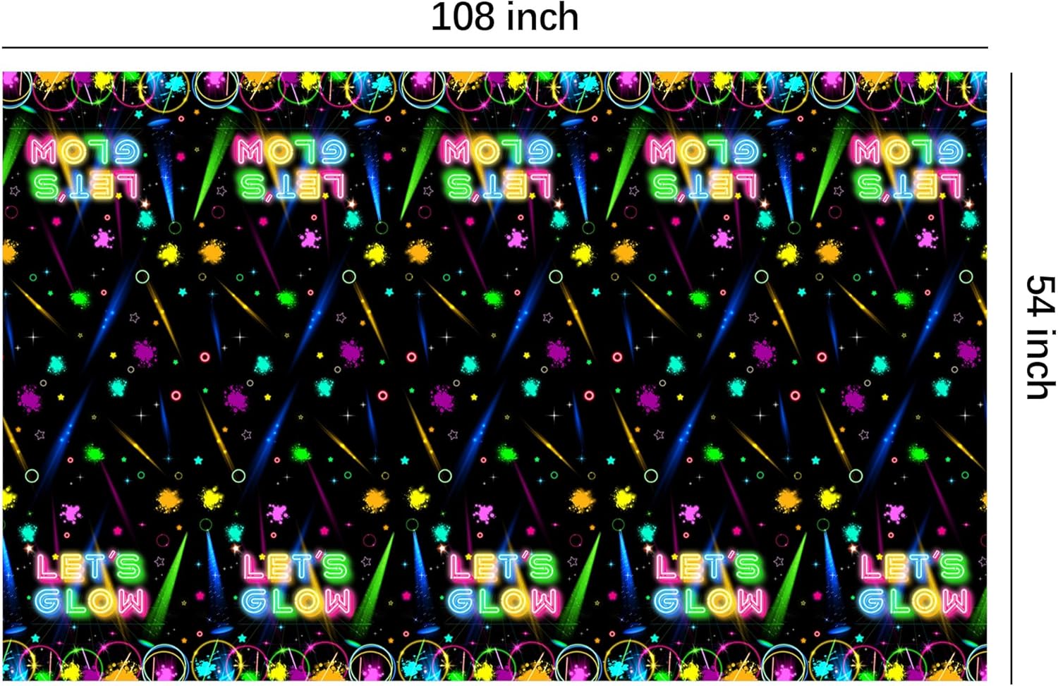 Neon Glow Birthday Tablecloth Set of 3