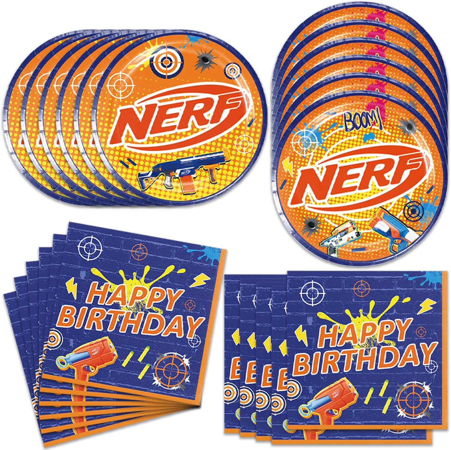 40Pcs Dart War Party Decorations Plates and Napkins Set