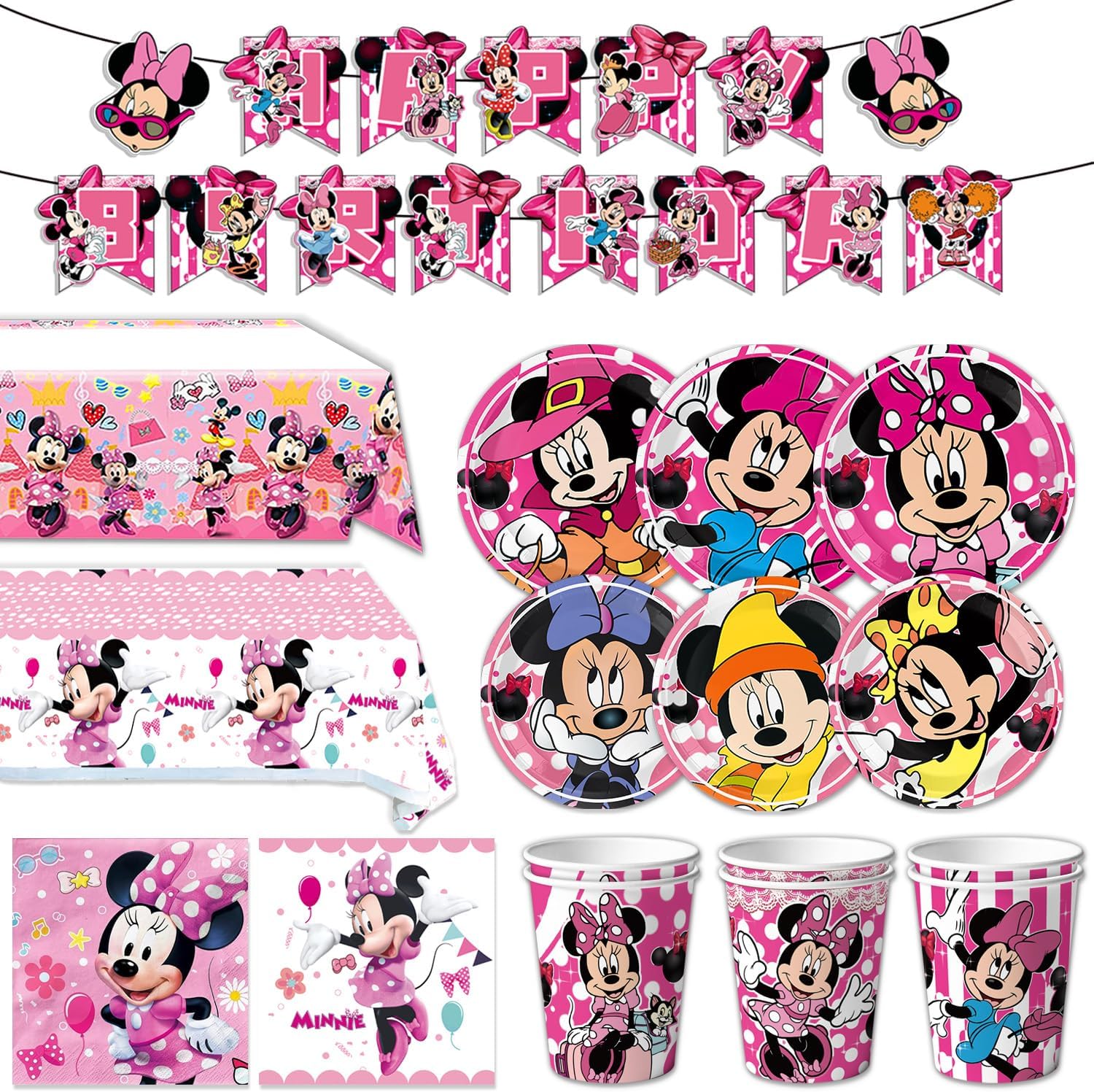 Minnie Birthday Party Decorations 123pcs