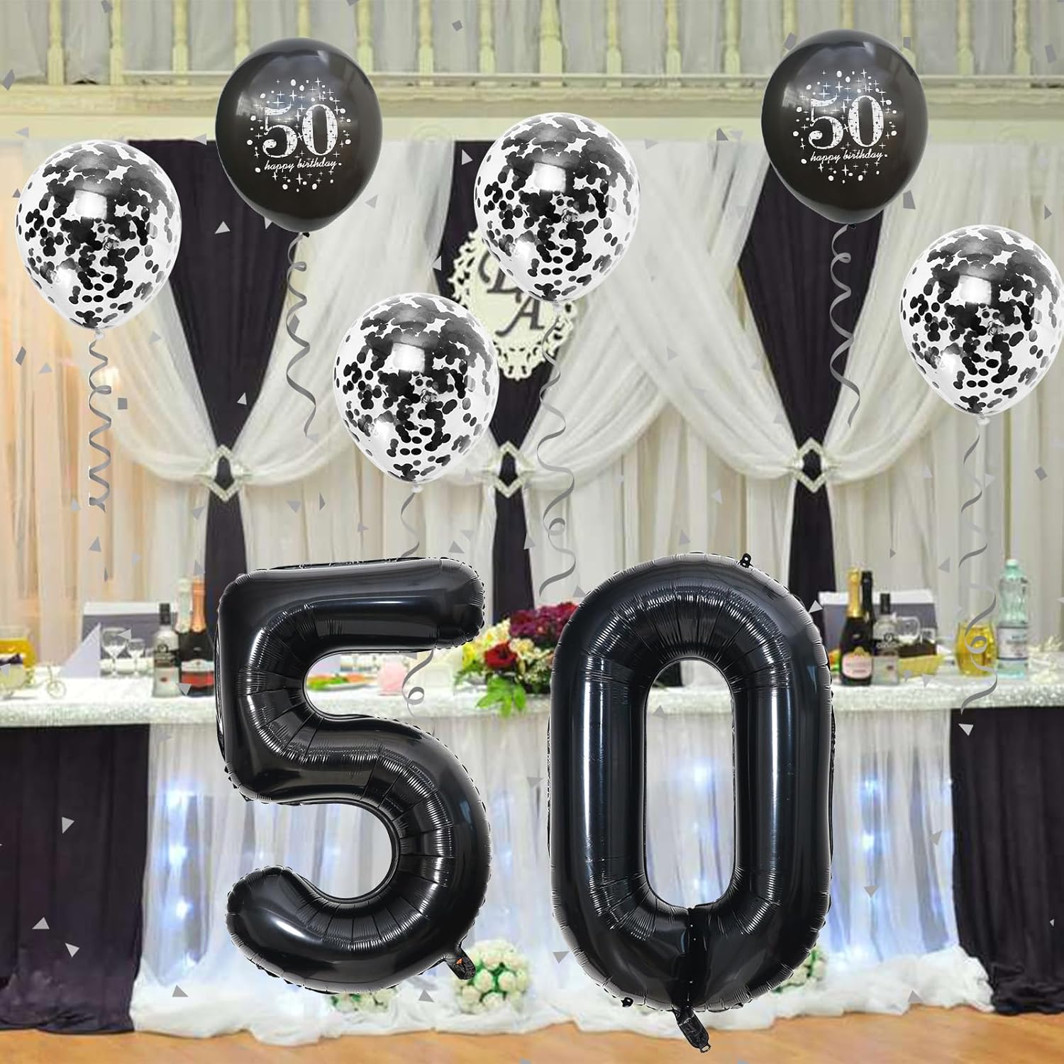 50th Birthday Balloons Decor Set for Men and Women