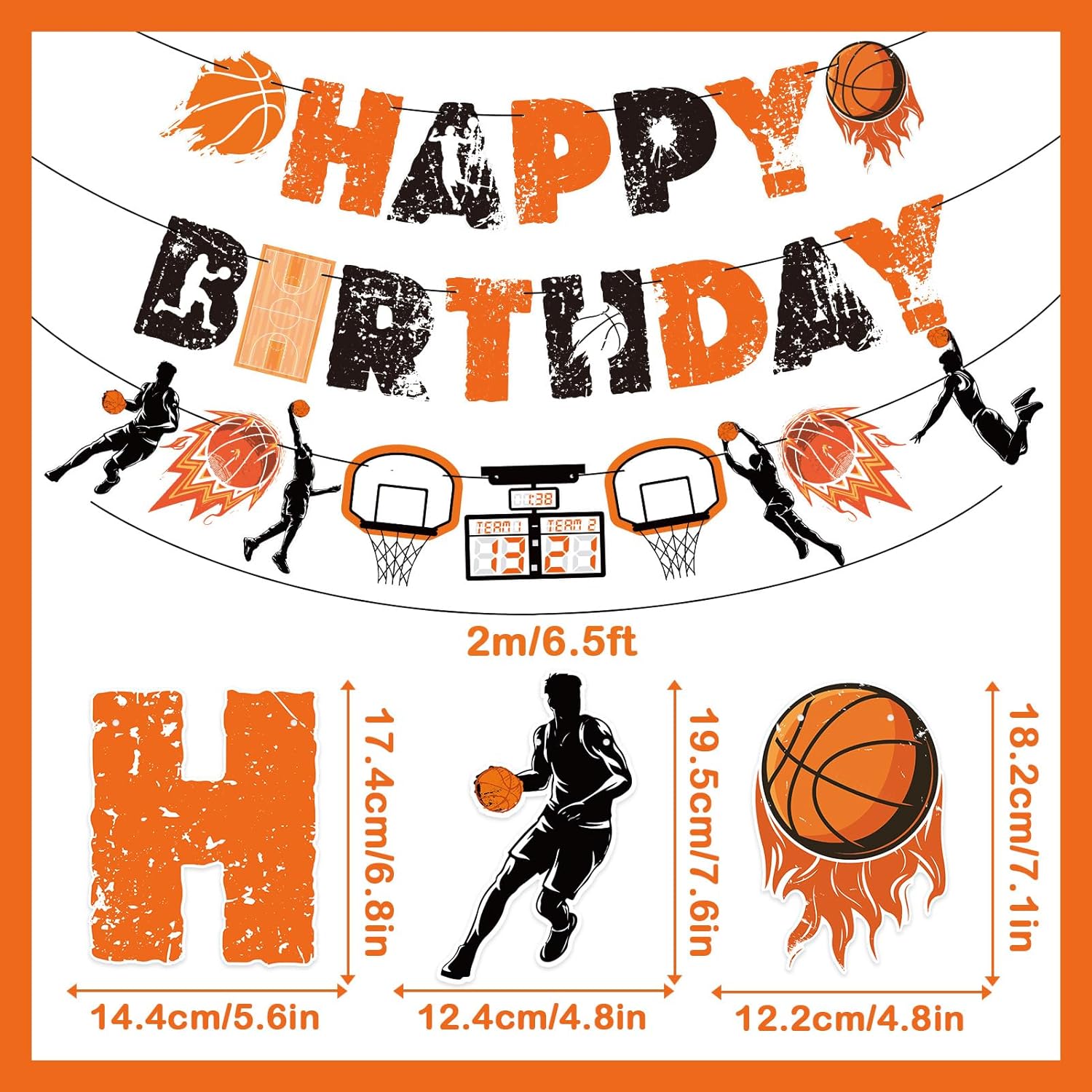 SUNBEAUTY Basketball Birthday Banner Garland