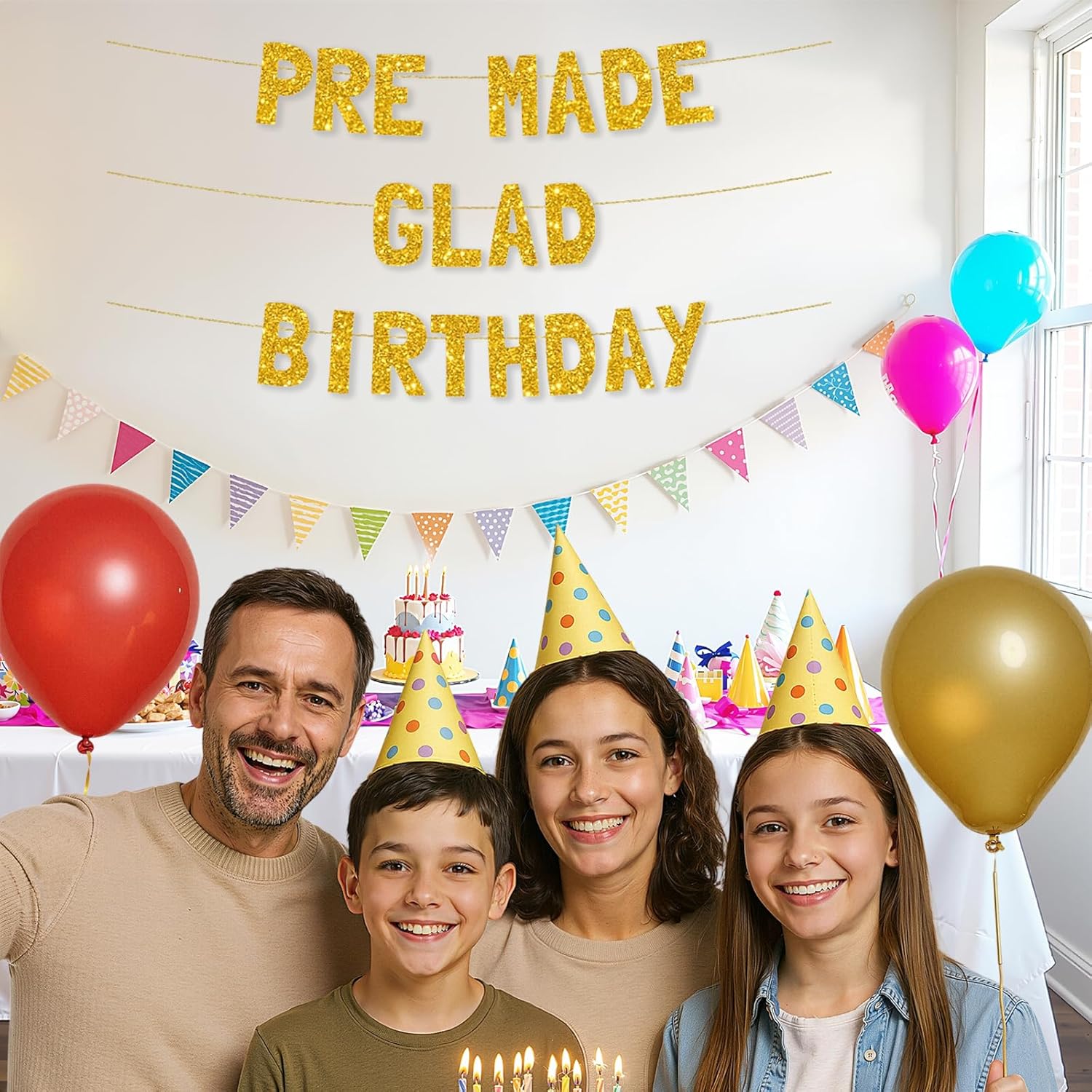 Meowoo Pre Made Happy Birthday Banner