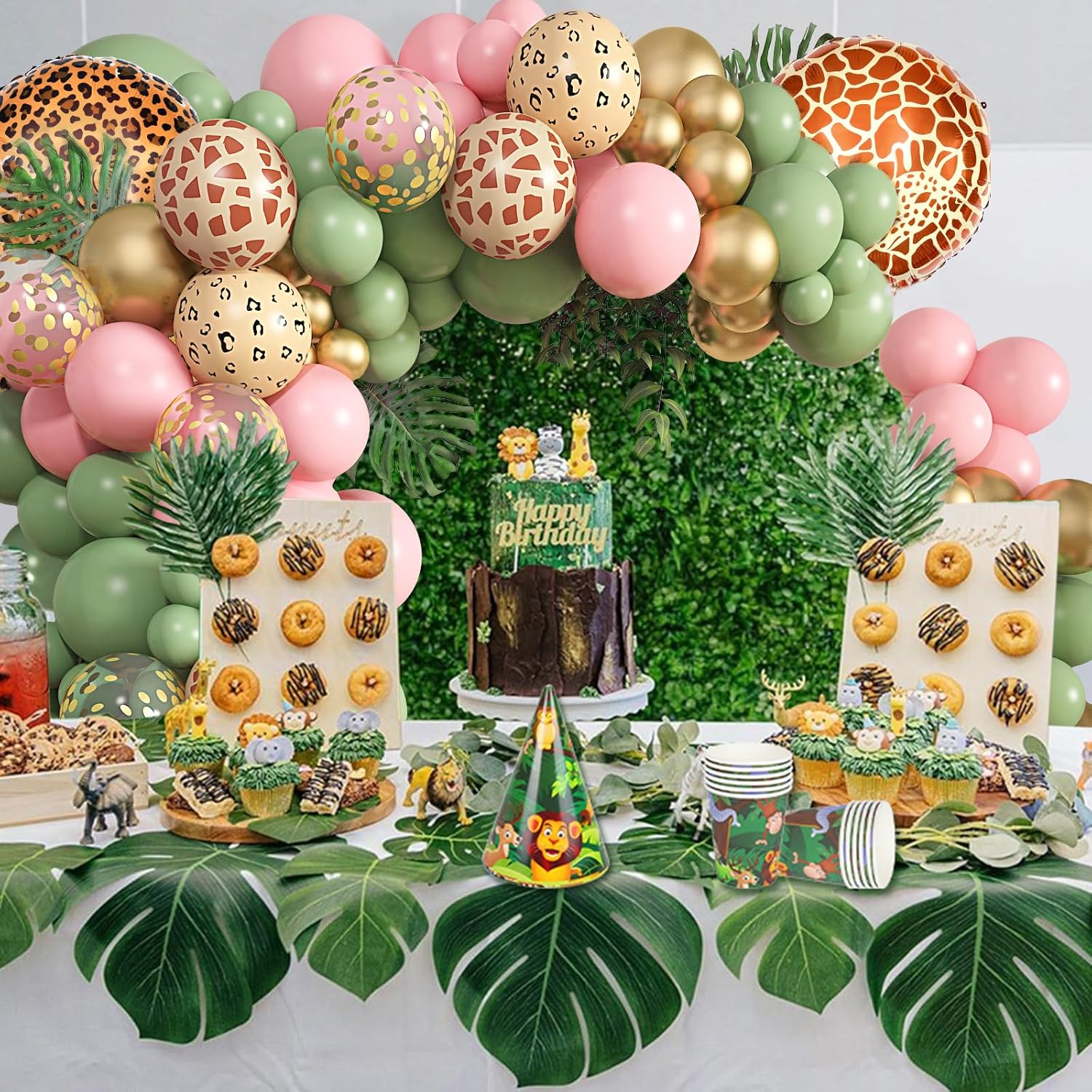 Amandir 170Pcs Jungle Safari Balloons Garland Kit