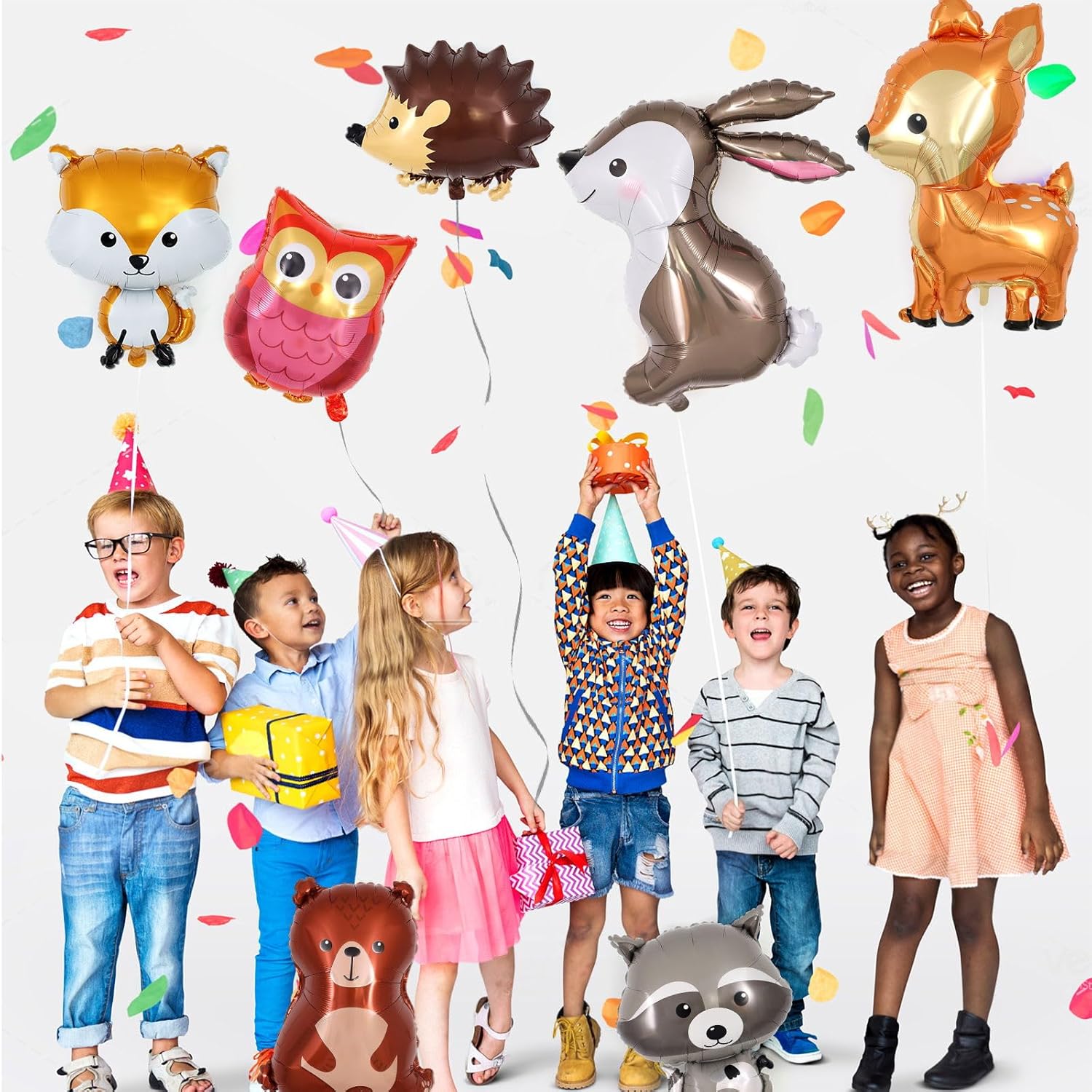 Woodland Animal Balloons 8 Pcs Forest Themed Party Decor
