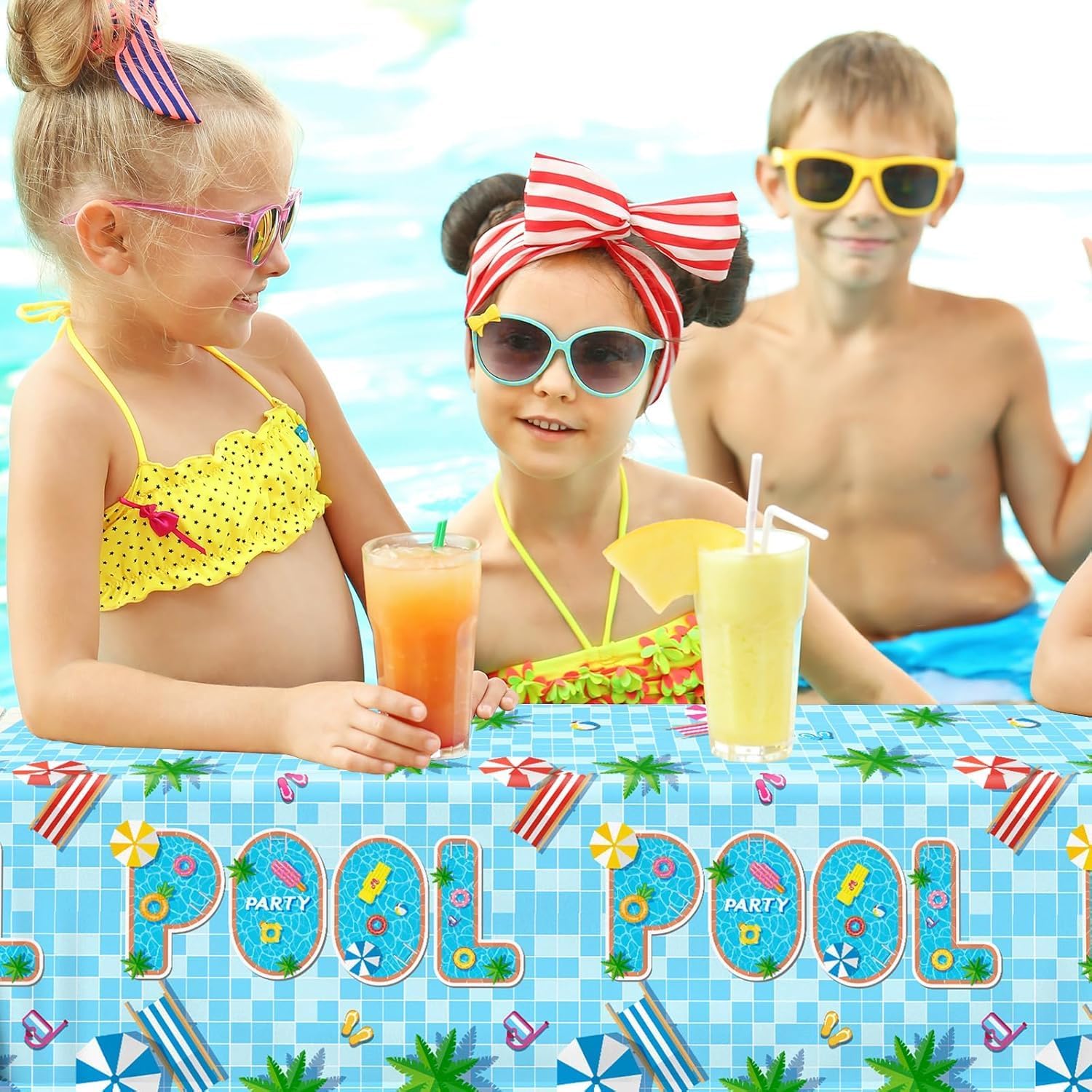Guzbewu Pool Party Plates Napkins Set 142PCS Summer Decorations