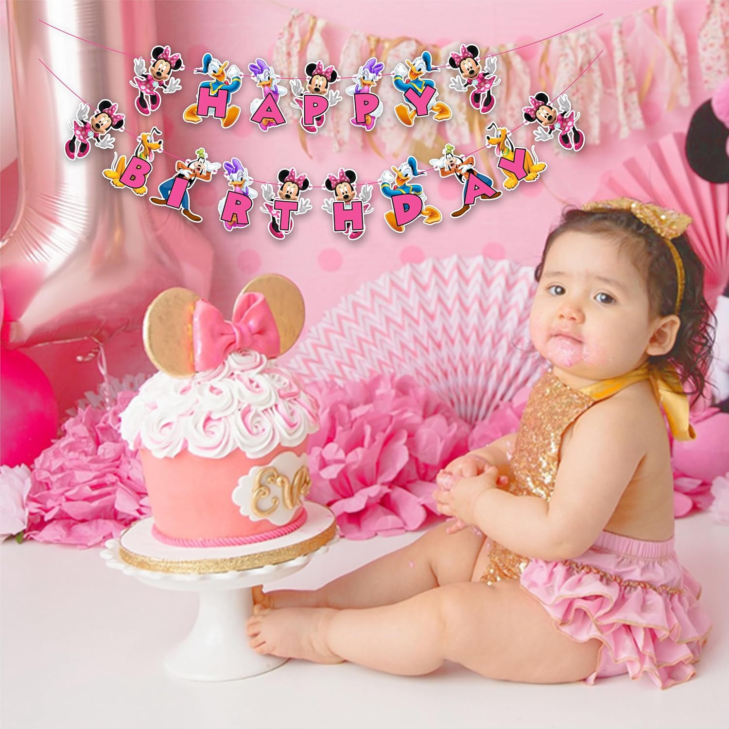 Seyal Mine Mouse Happy Birthday Banner