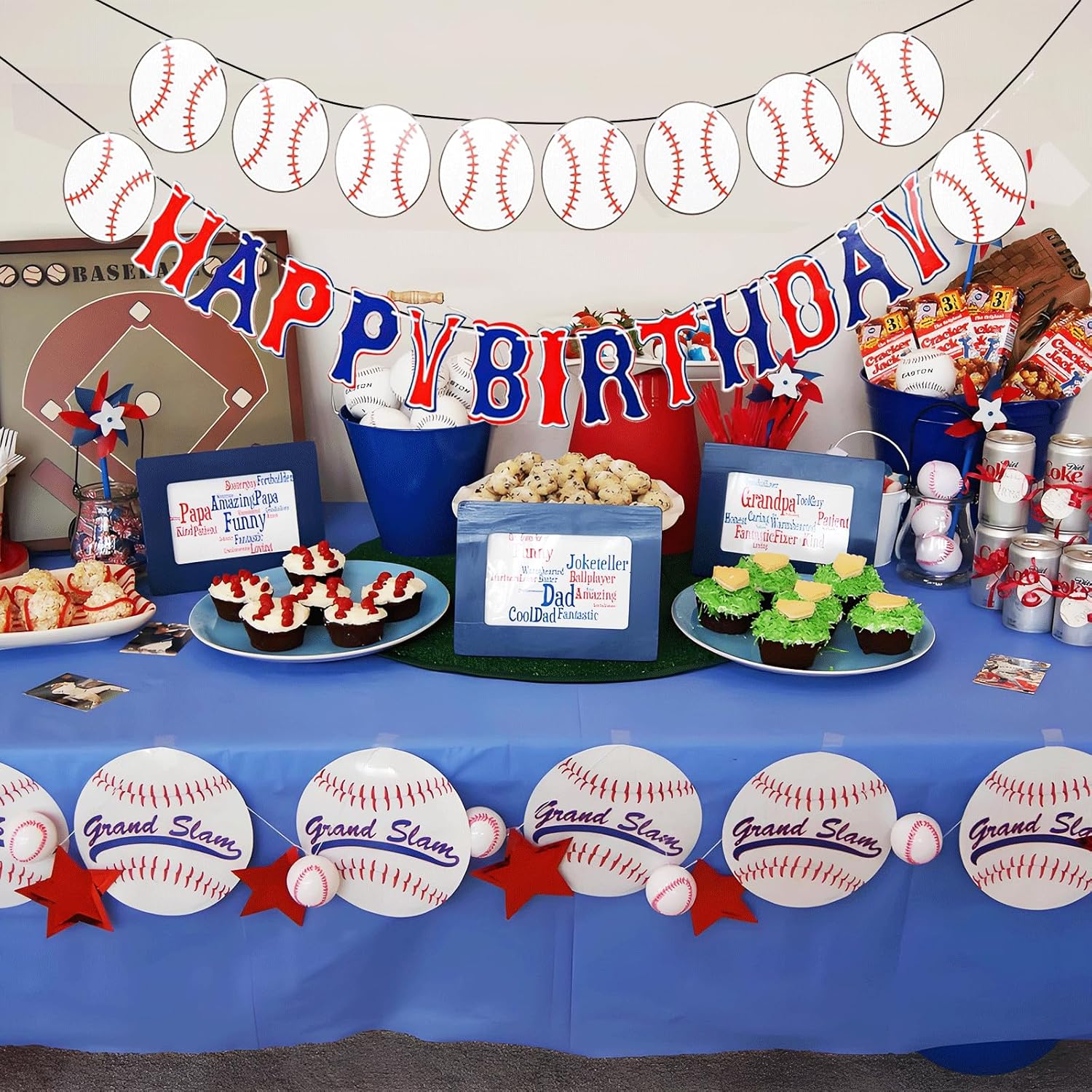 YOUDICT Baseball Birthday Banner with Adjustable Letters