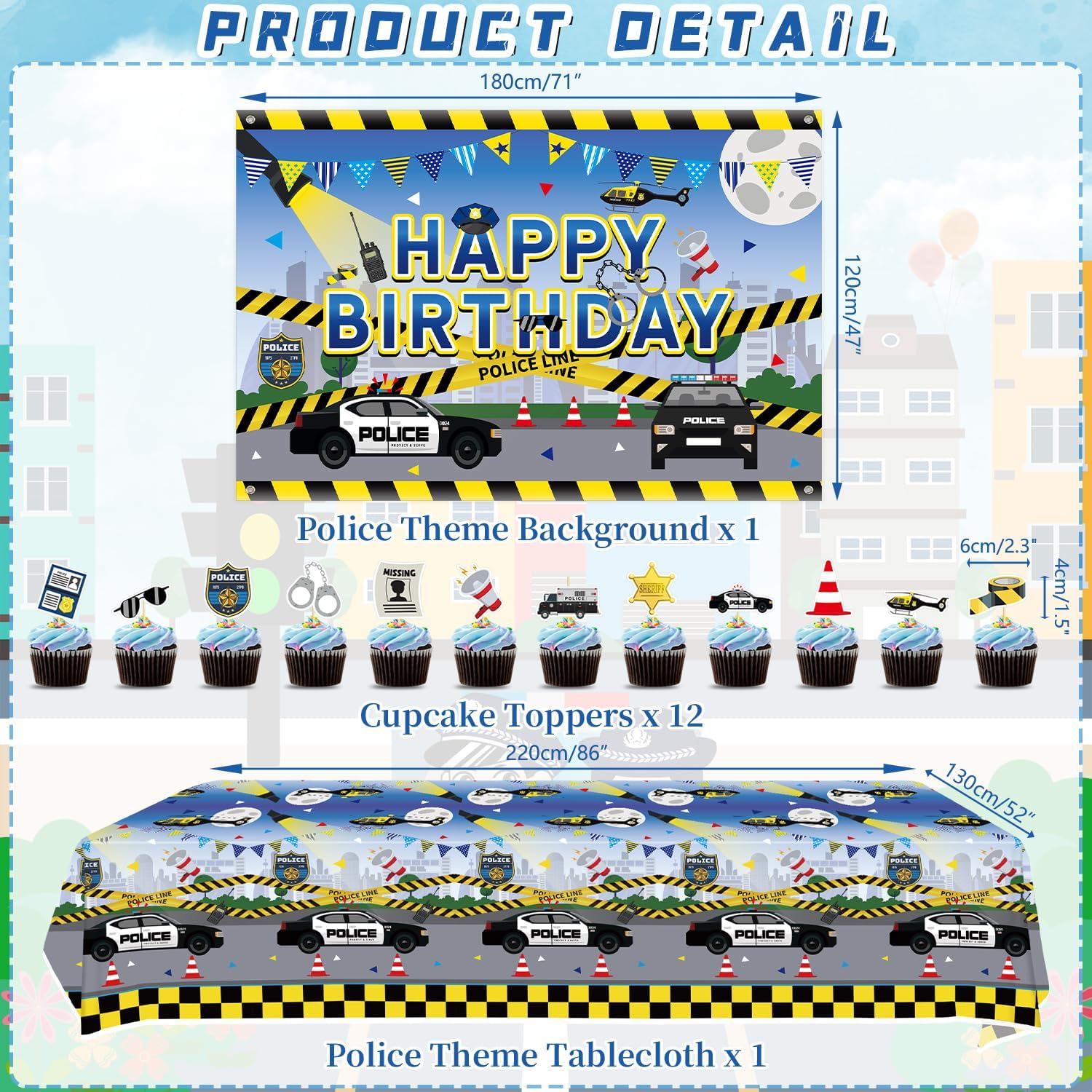 KEFAN Police Birthday Party Decorations Set