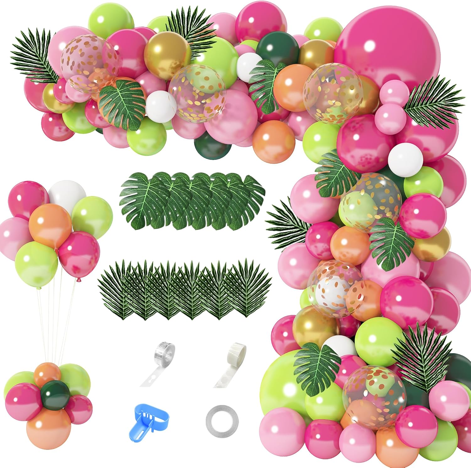 146Pcs Tropical Balloons Garland Arch Kit
