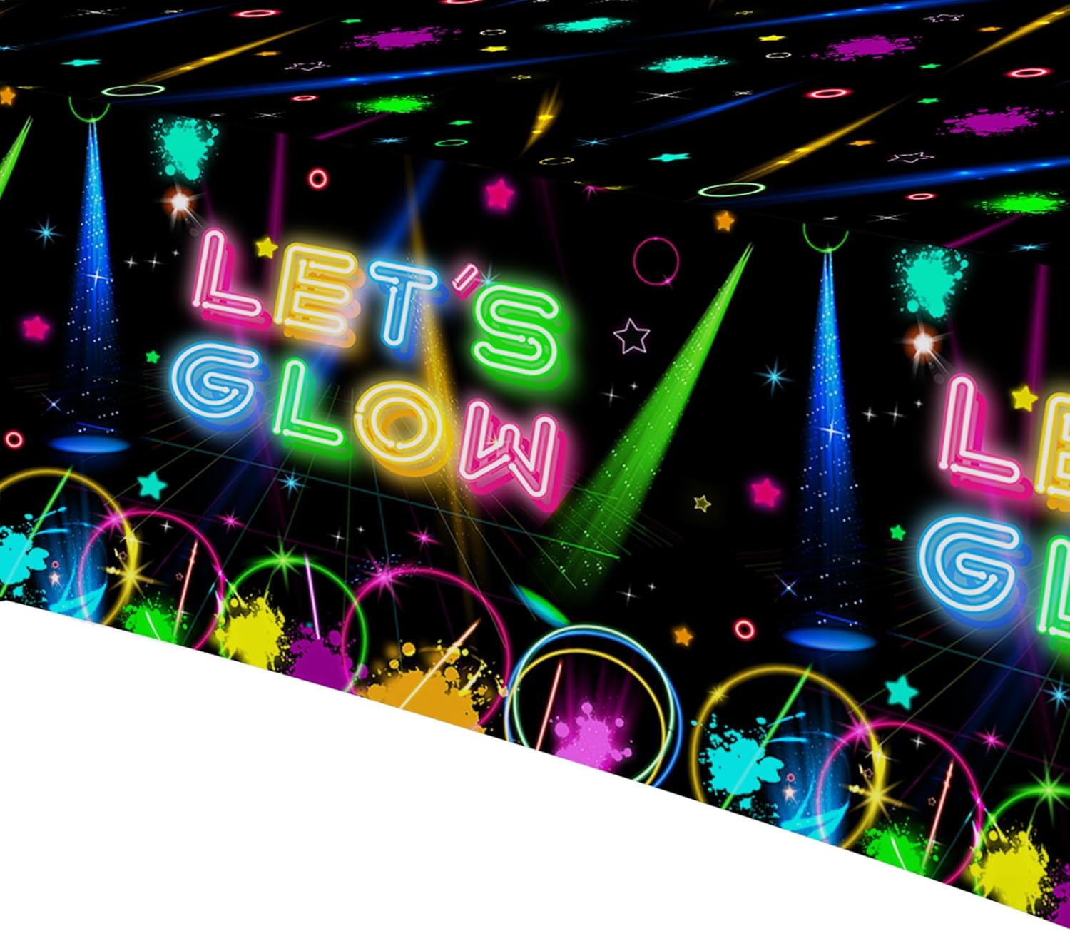 Neon Glow Birthday Tablecloth Set of 3