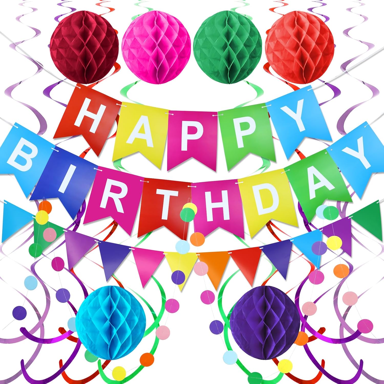 KAWKALSH Birthday Decorations Set