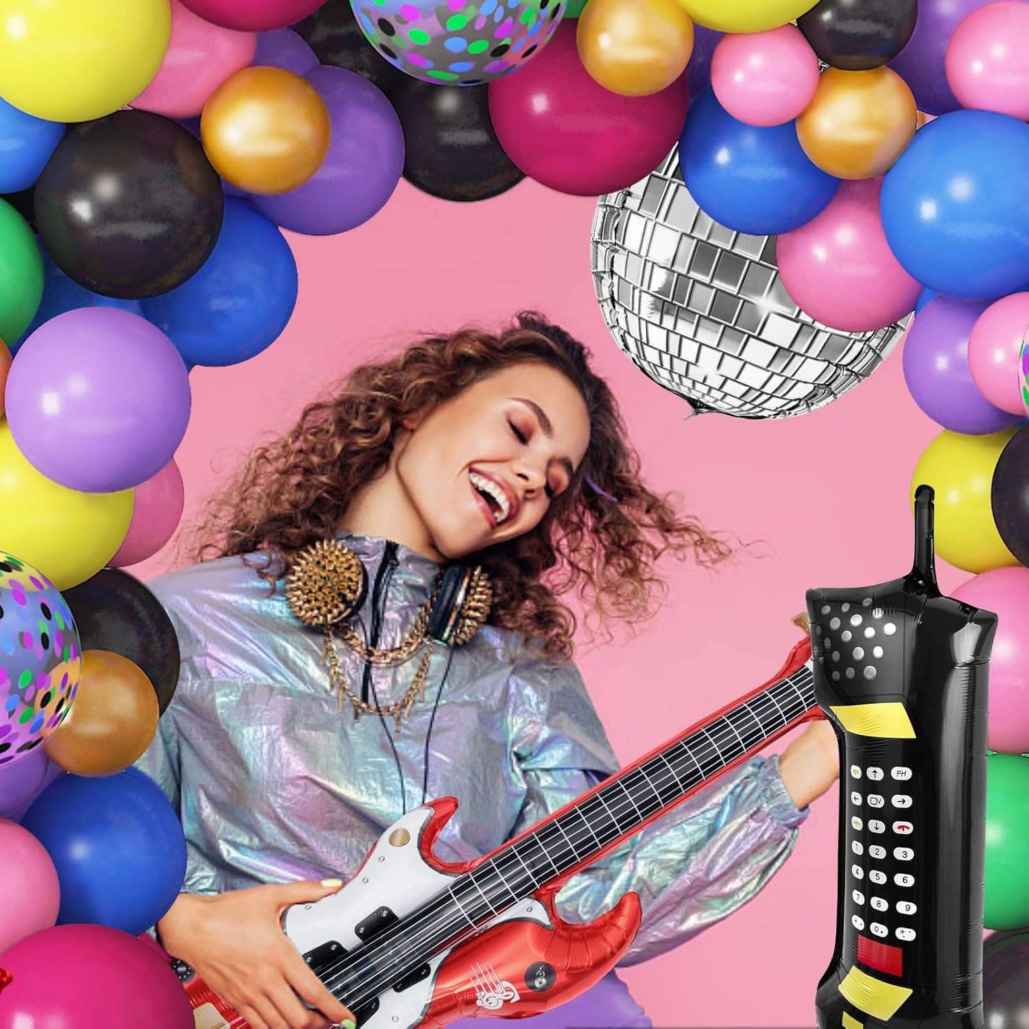 Amandir 80s 90s Party Decor Kit 90Pcs Balloons