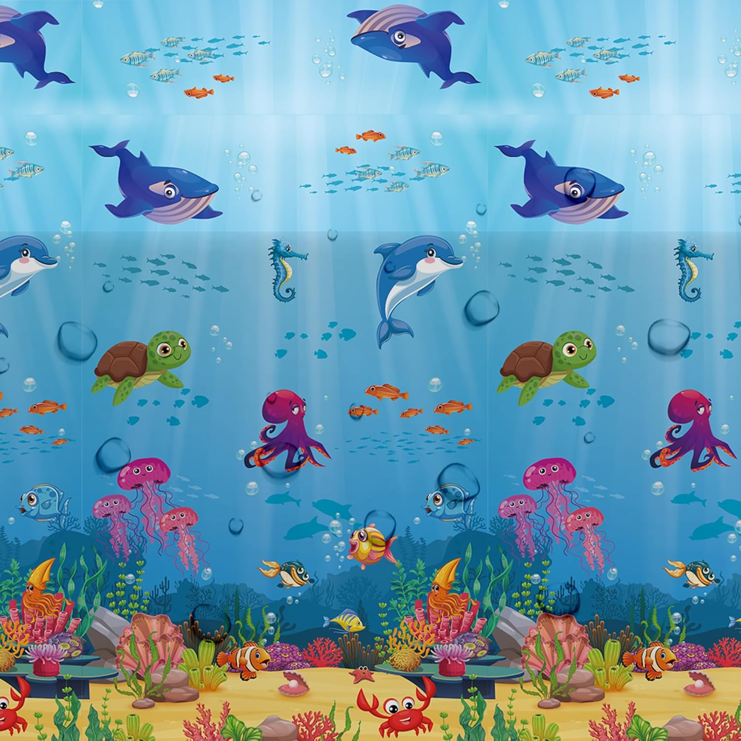 Under The Sea Party Decorations Tablecloth 3Pcs