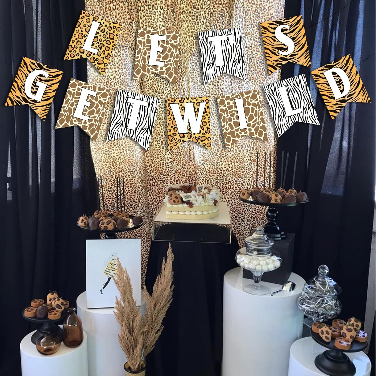 Wild Animal Banner for Jungle Party Decorations