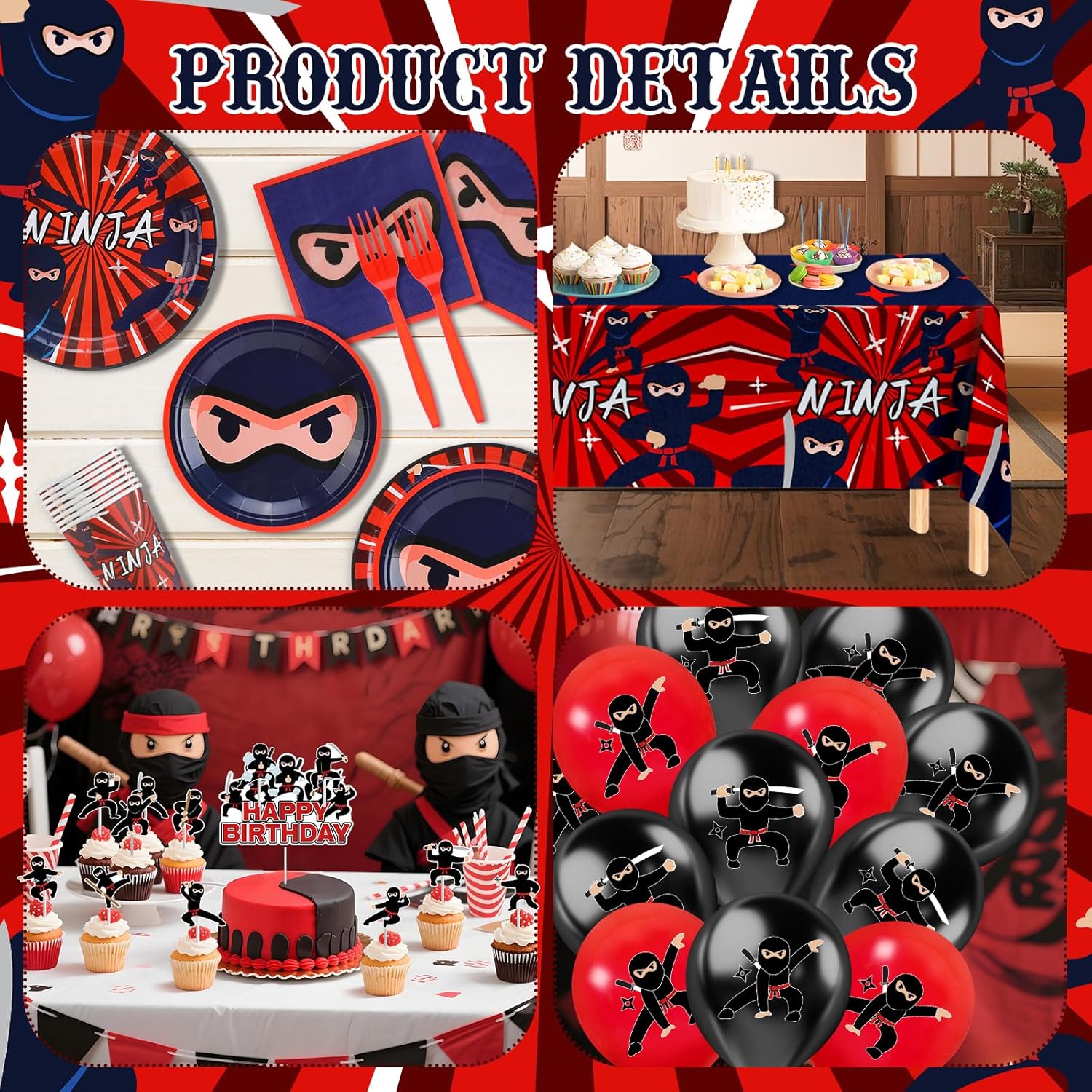 Ninja Birthday Party Decorations Set for Boys