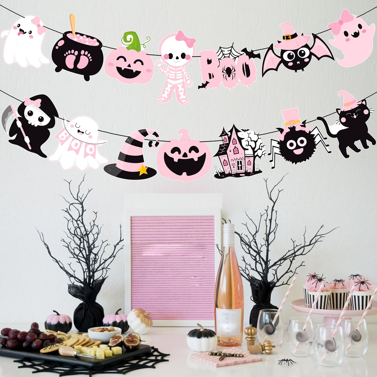 2Pcs Halloween Party Banners for Girls