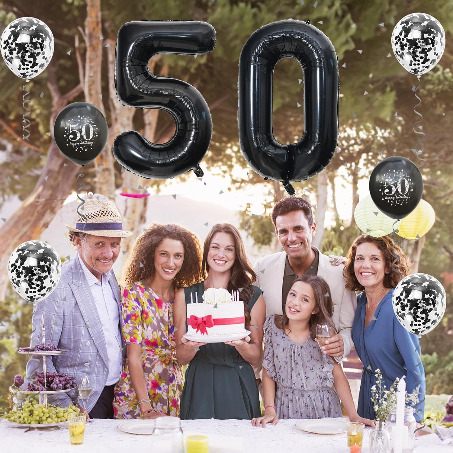 50th Birthday Balloons Decor Set for Men and Women