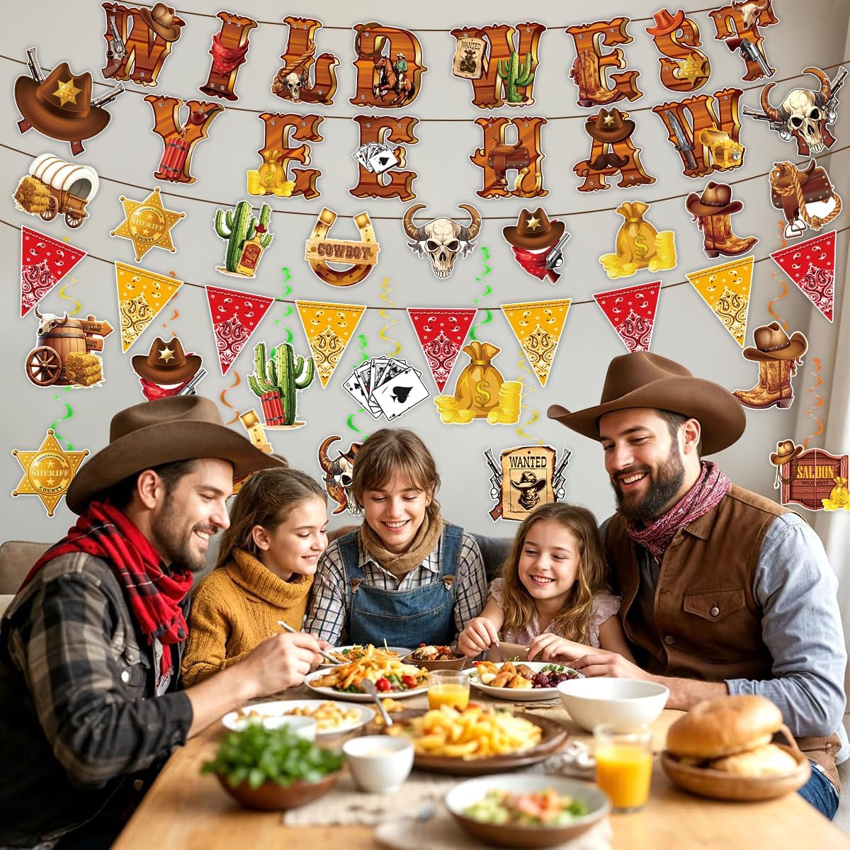 Western Cowboy Party Decorations Banner for Birthday
