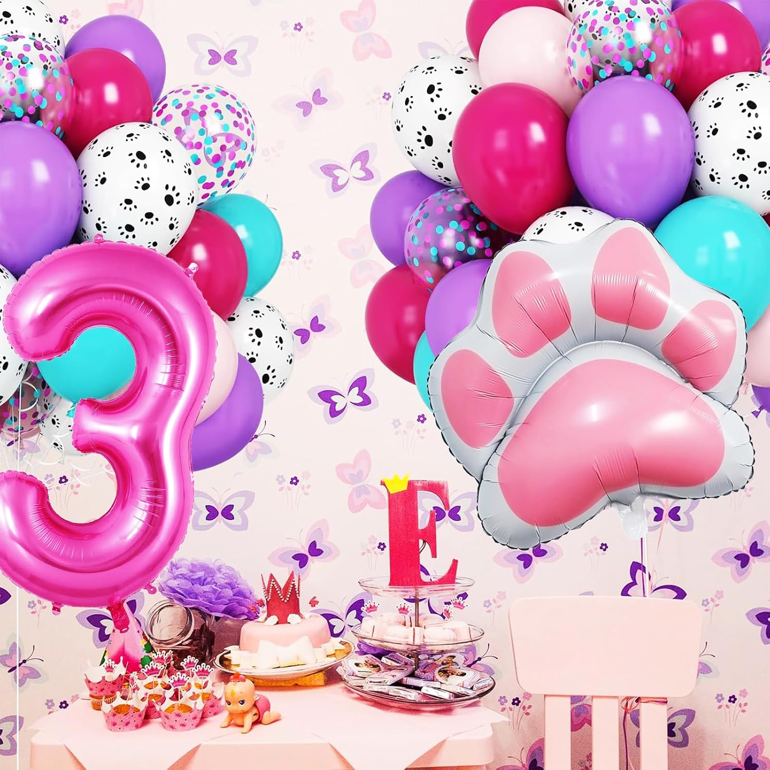 Pasiihol Paw Print Balloons Dog Party Decorations
