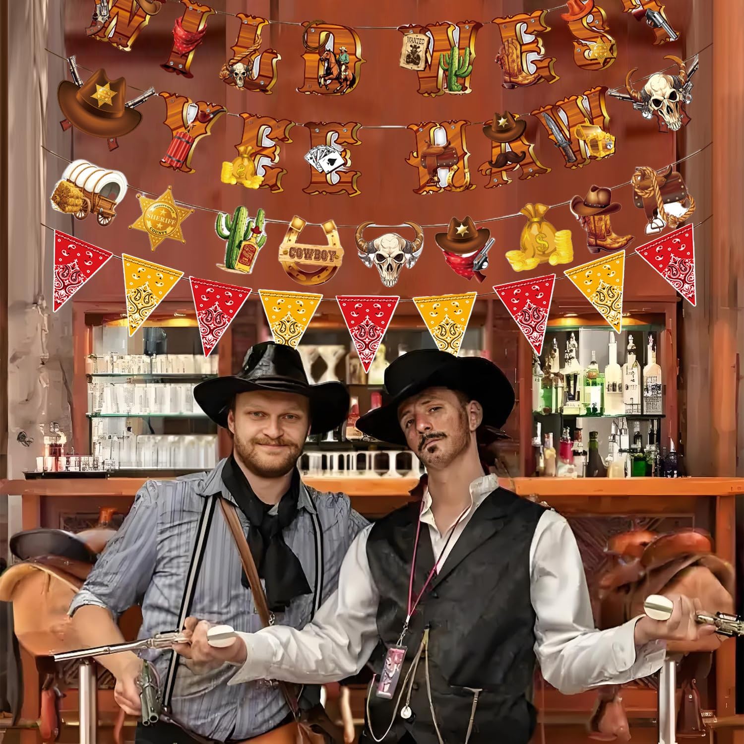 Western Cowboy Party Decorations Banner for Birthday