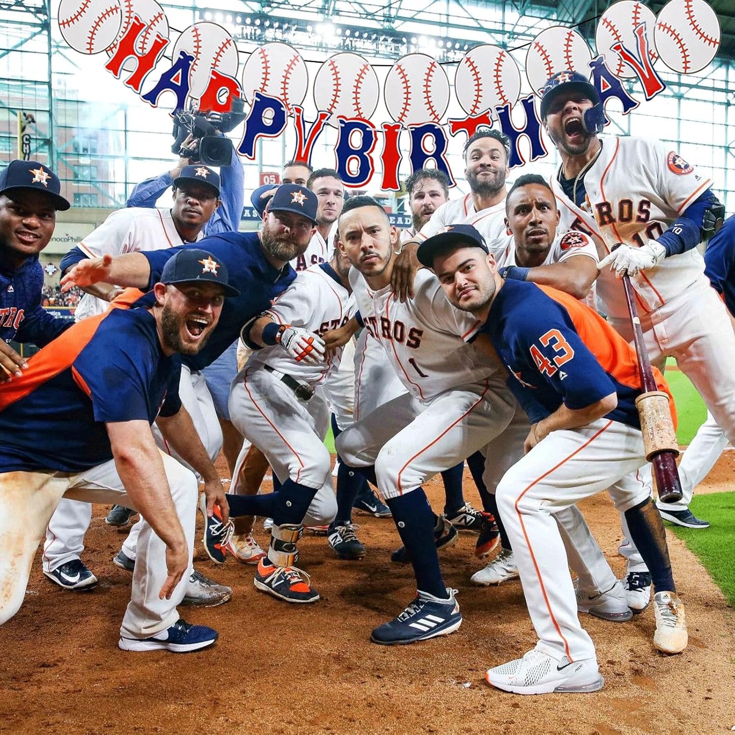 YOUDICT Baseball Birthday Banner with Adjustable Letters