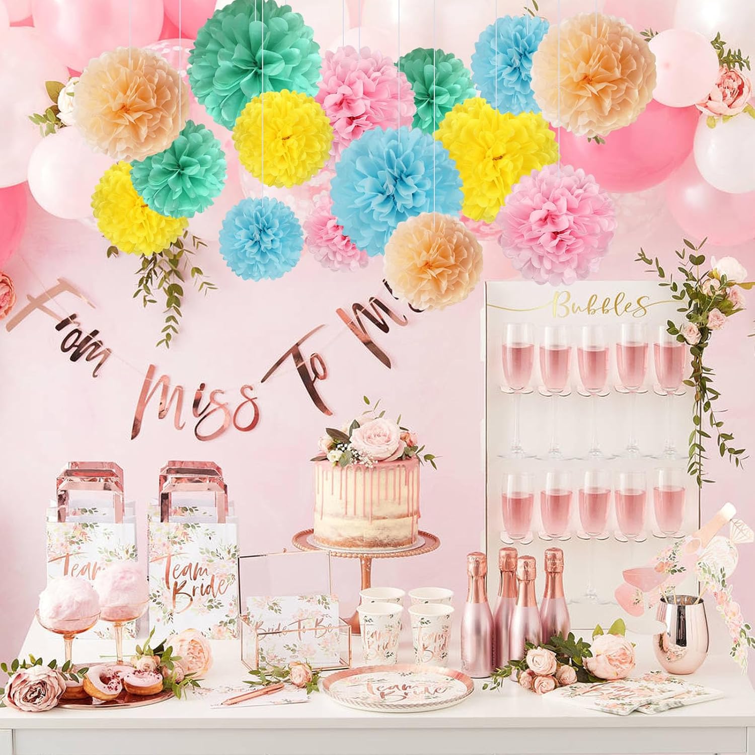 Zankubom 20 PCS Tissue Paper Pom Poms Decorations