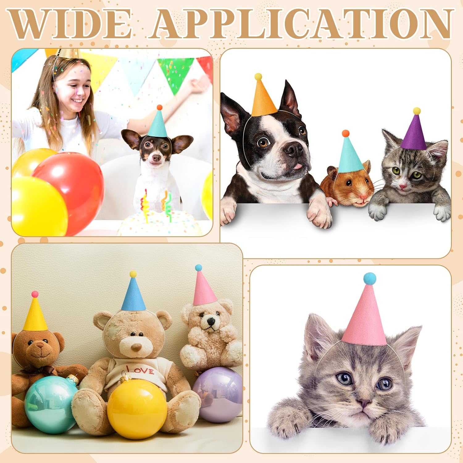 24 pcs Mini Party Hats for Stuffed Animals