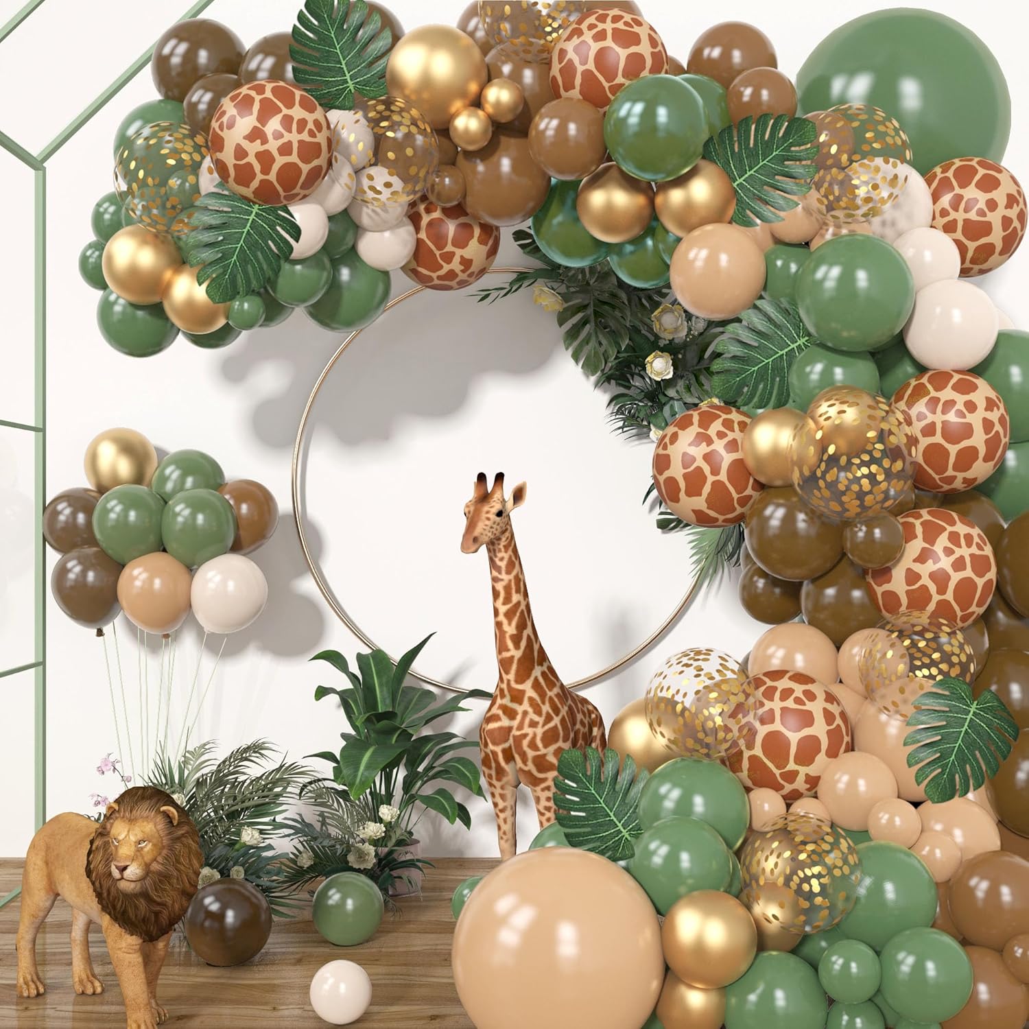 170Pcs Jungle Safari Balloons Garland Kit