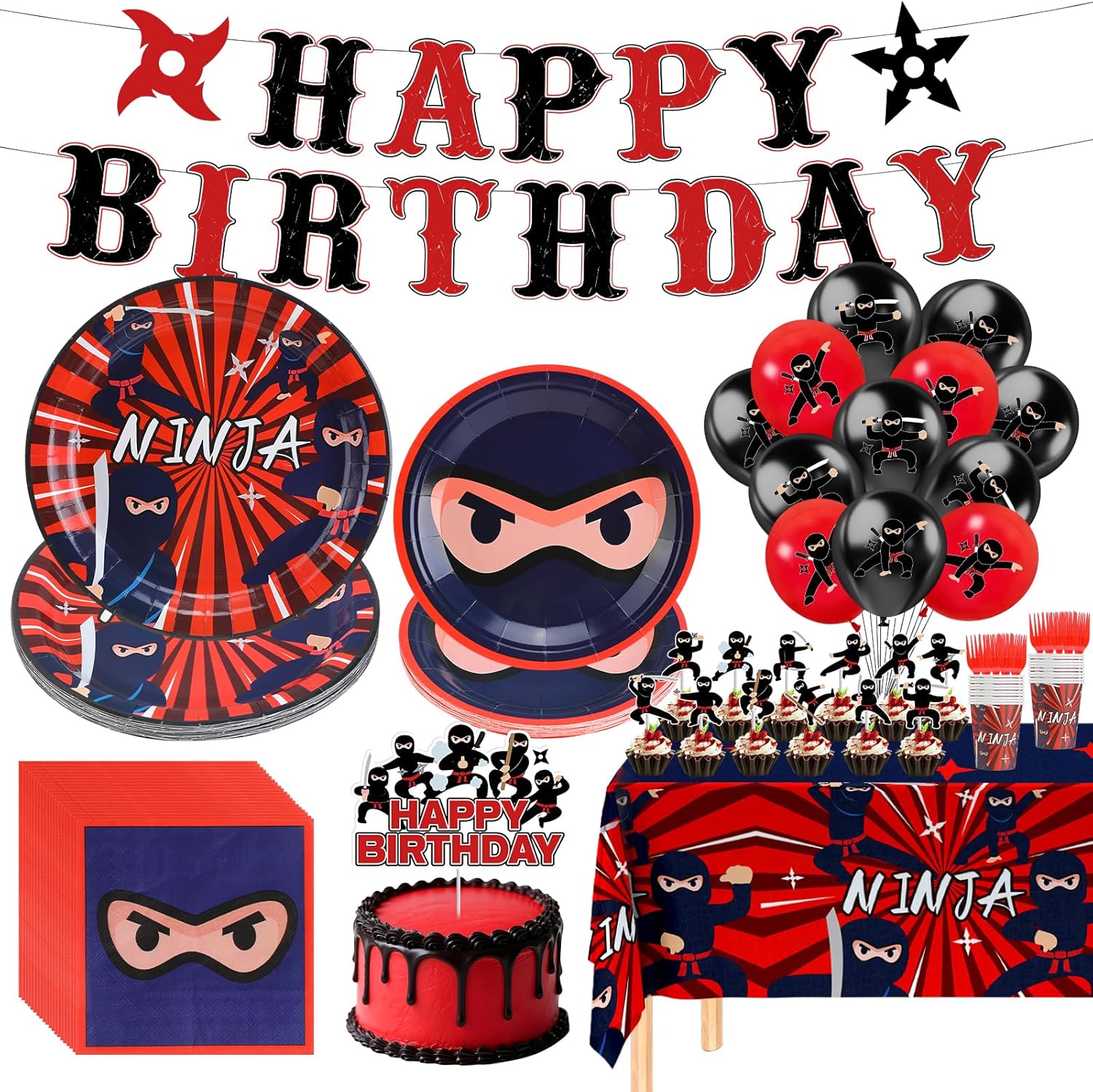Ninja Birthday Party Decorations Set for Boys