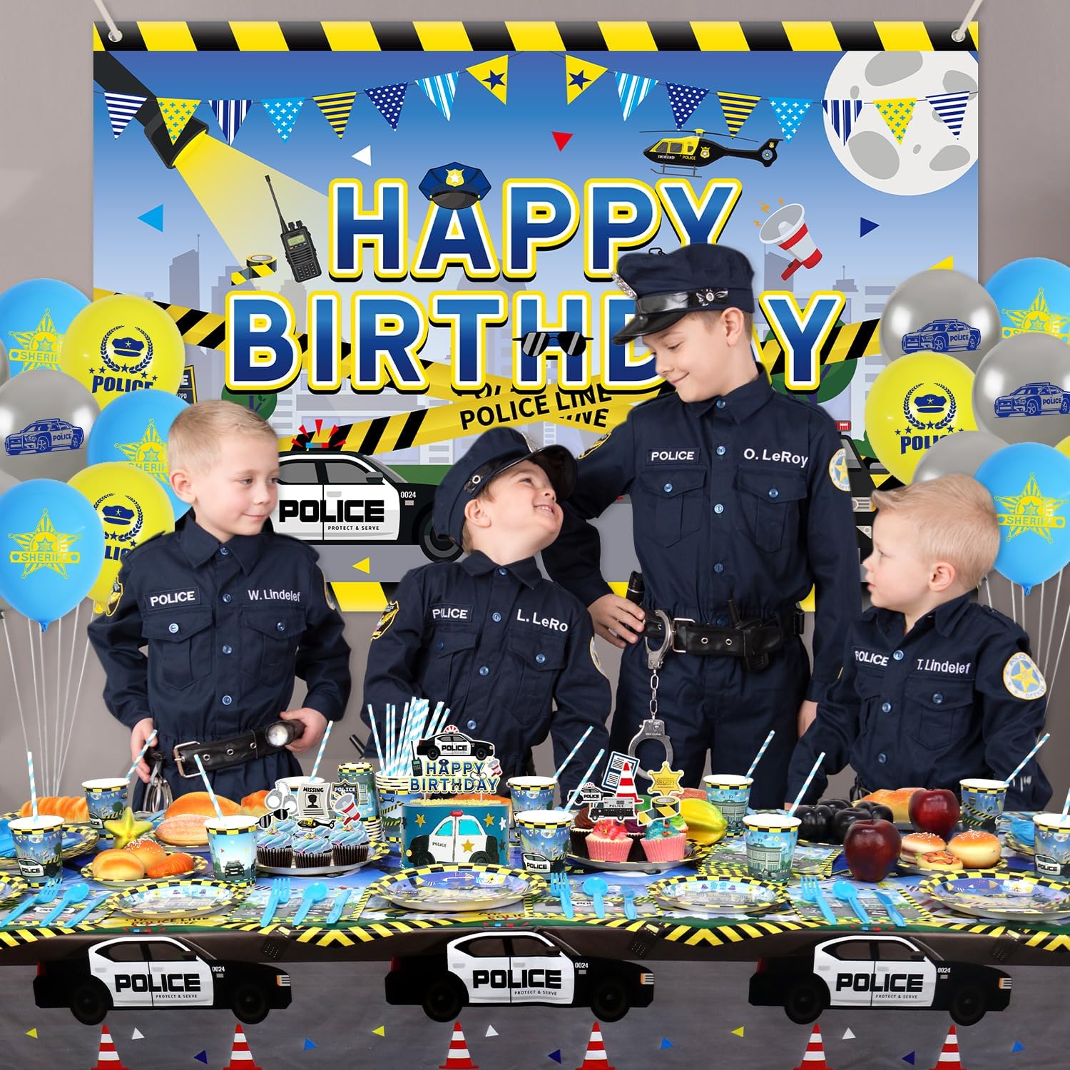 KEFAN Police Birthday Party Decorations Set