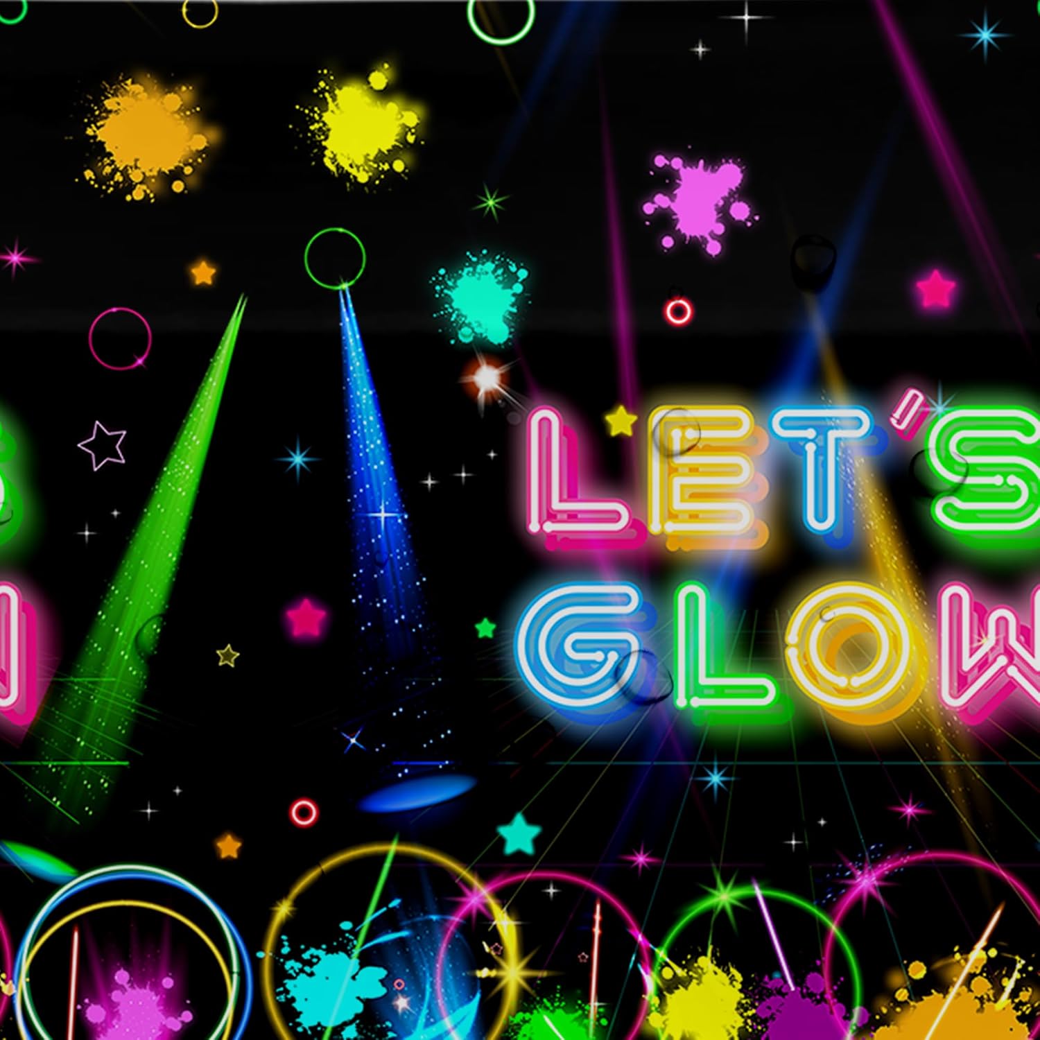 Neon Glow Birthday Tablecloth Set of 3