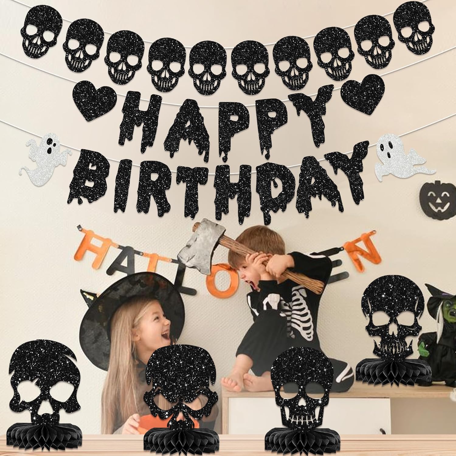 Spooky Birthday Halloween Banner Set