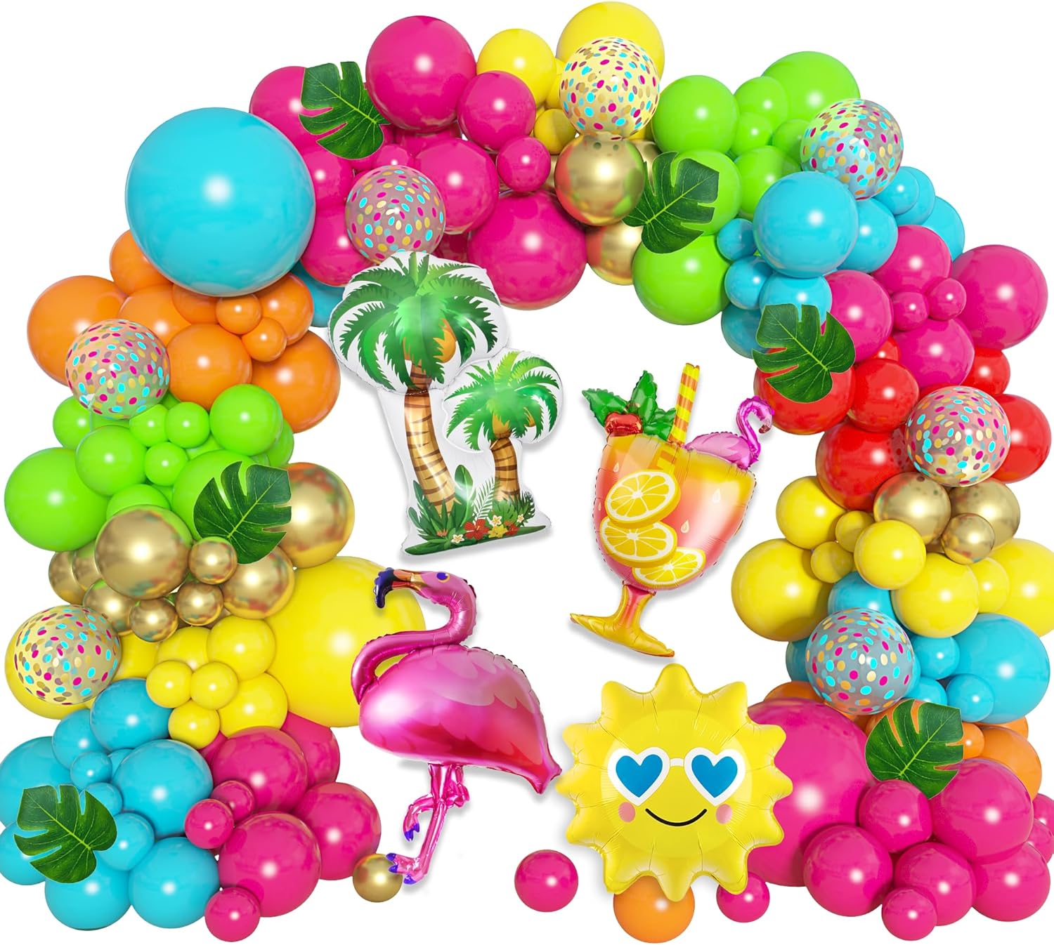 168Pcs Tropical Balloons Arch Garland Kit