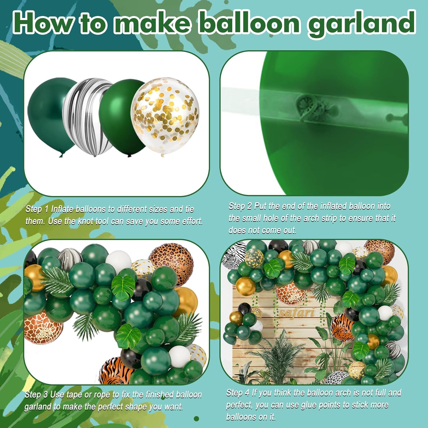 Jungle Safari Balloon Garland Kit 152Pcs