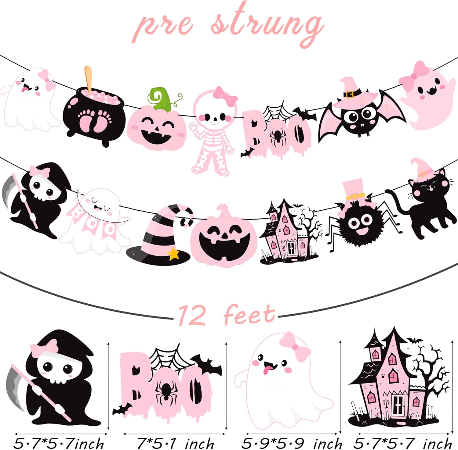 2Pcs Halloween Party Banners for Girls