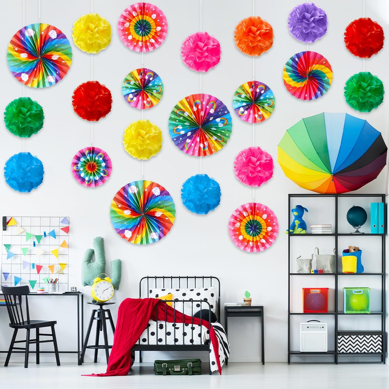 Outus 21 Pcs Rainbow Party Decorations