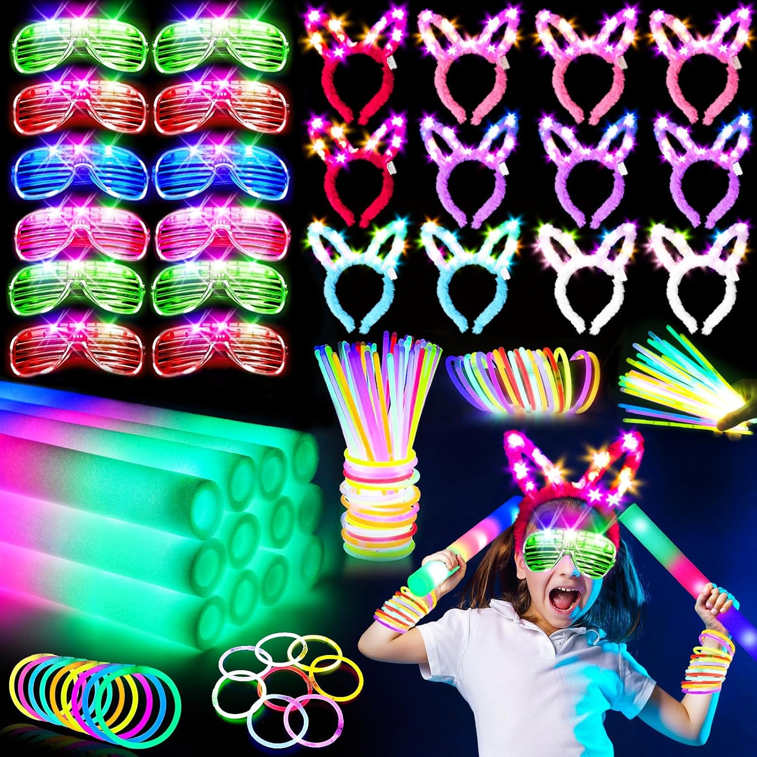 236 PCS Glow in the Dark Party Essentials for Kids and Adults